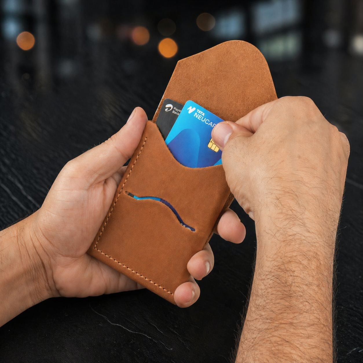 Urban Flip Genuine Leather Wallet - Tan