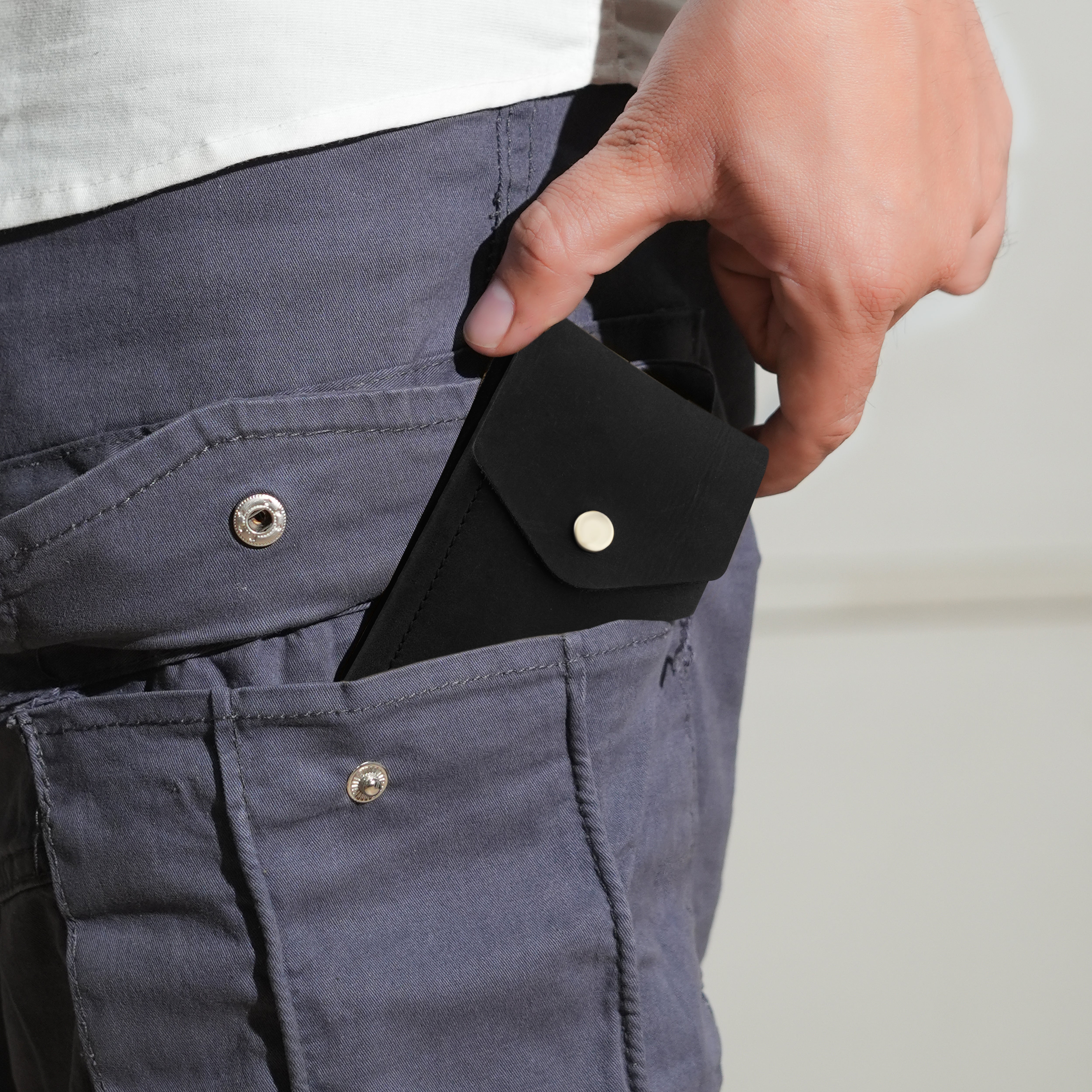 Flip Genuine Leather Wallet - Black