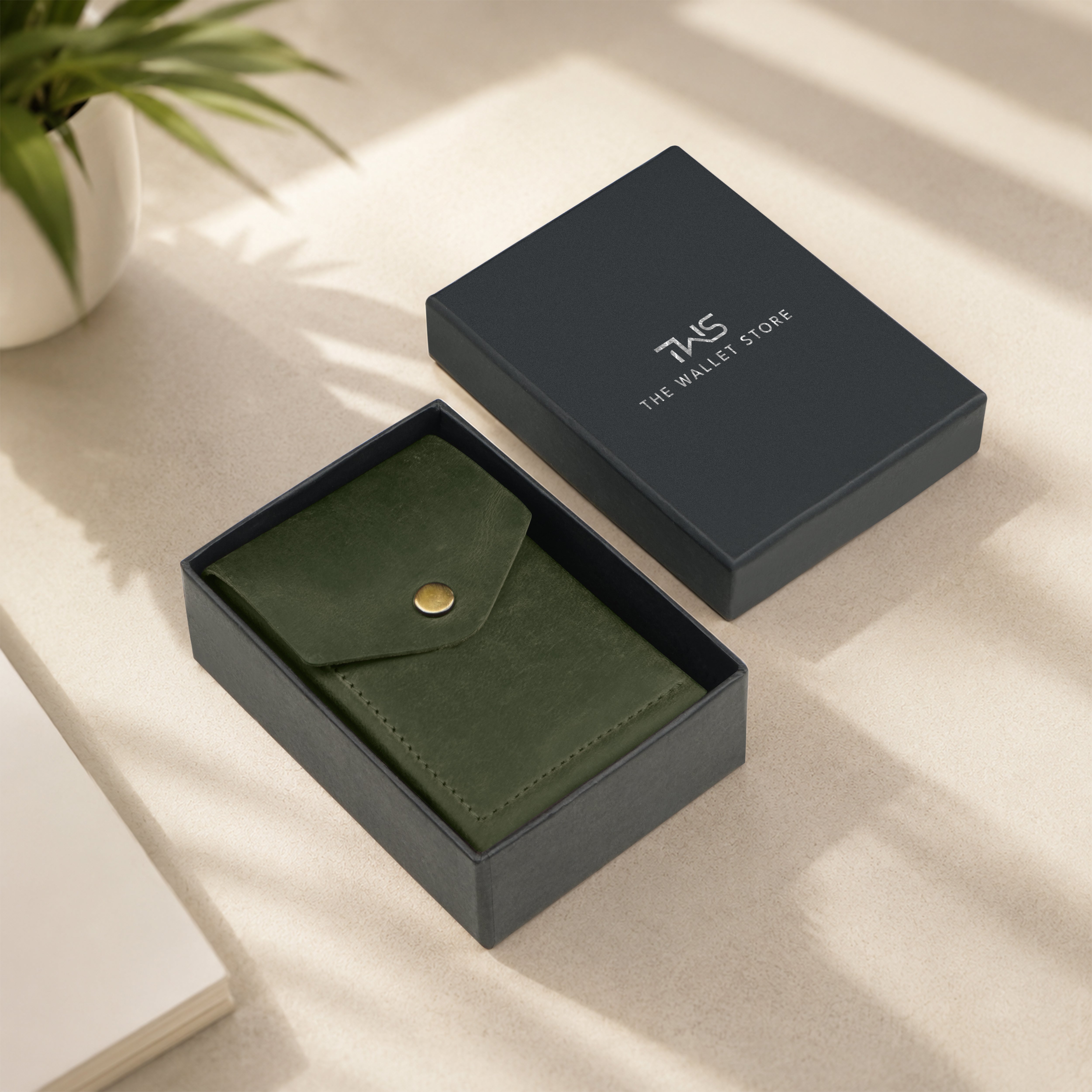 Flip Genuine Leather Wallet - Dark Green