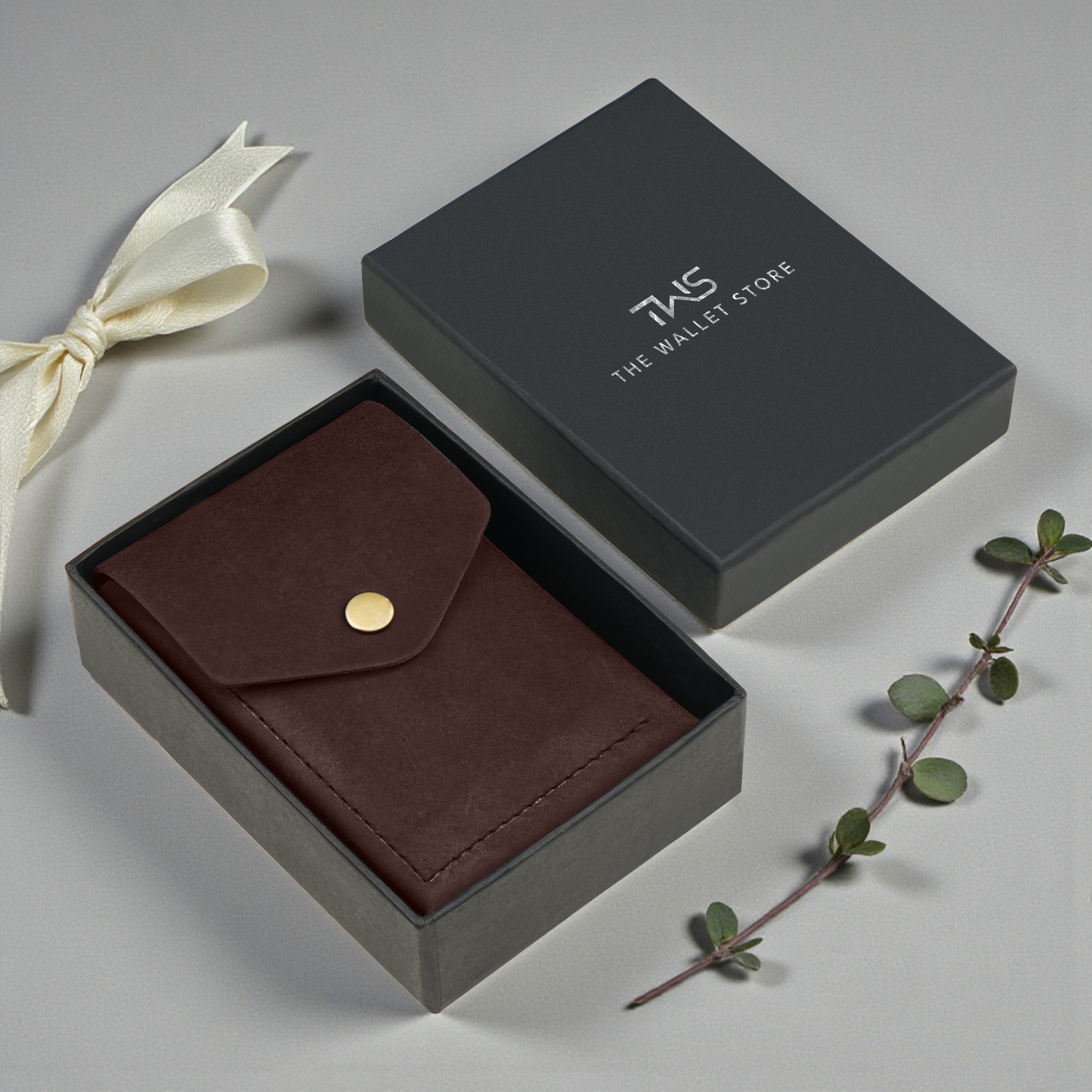 Flip Genuine Leather Wallet - Dark Brown