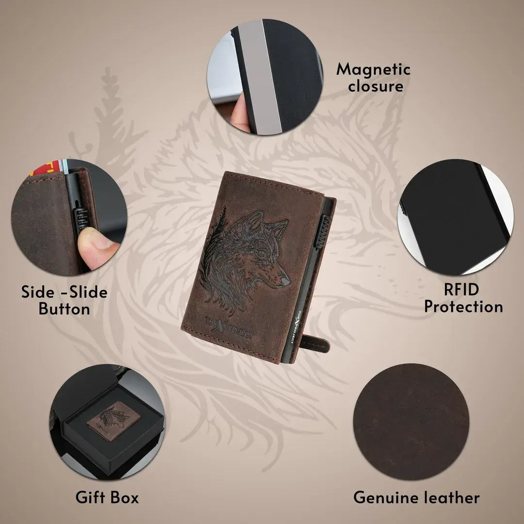 Premium Wildlife Series RFID-Protected Genuine Leather Wallet