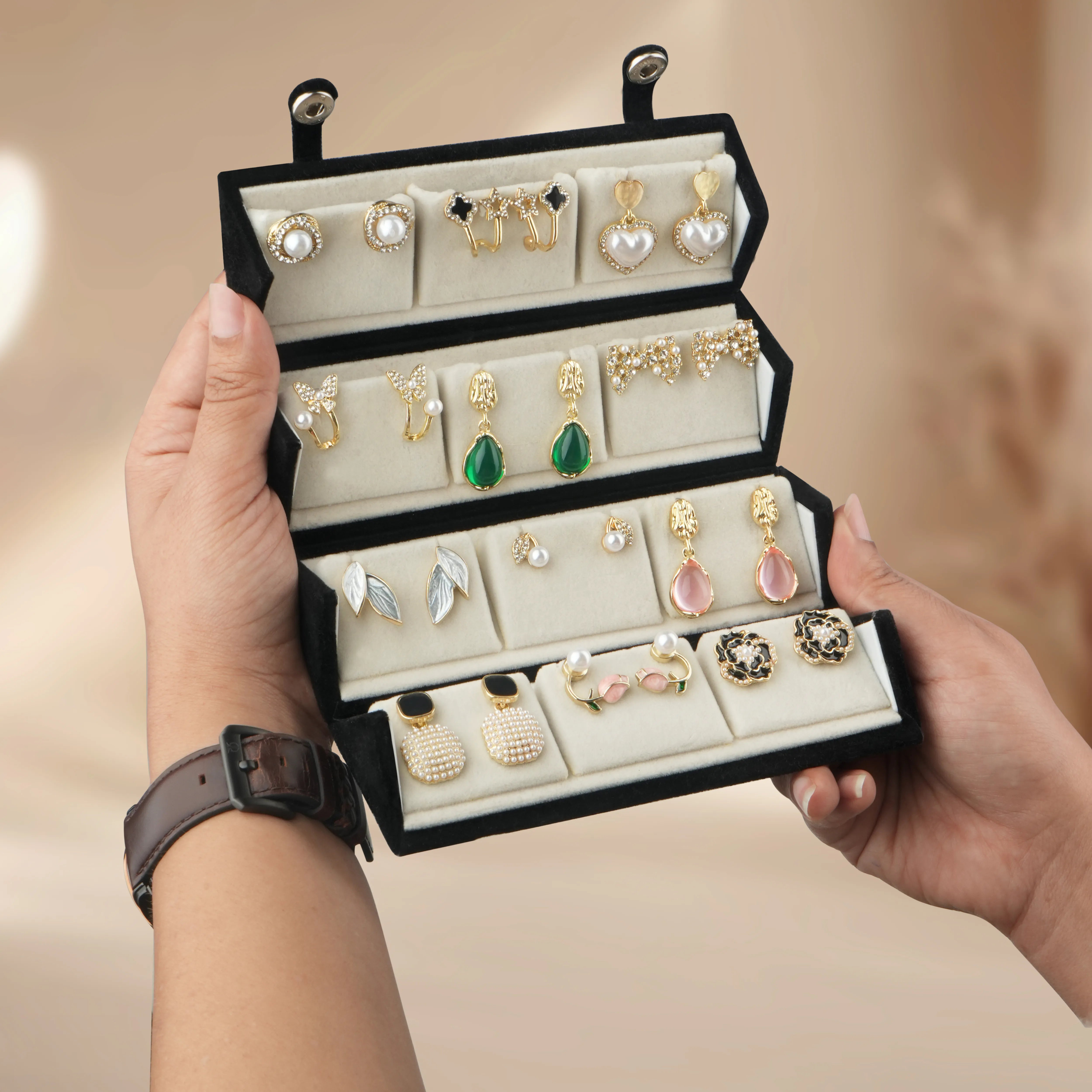 Pretty Pairings Set Of 12 Designer Earrings With Jewelry Box