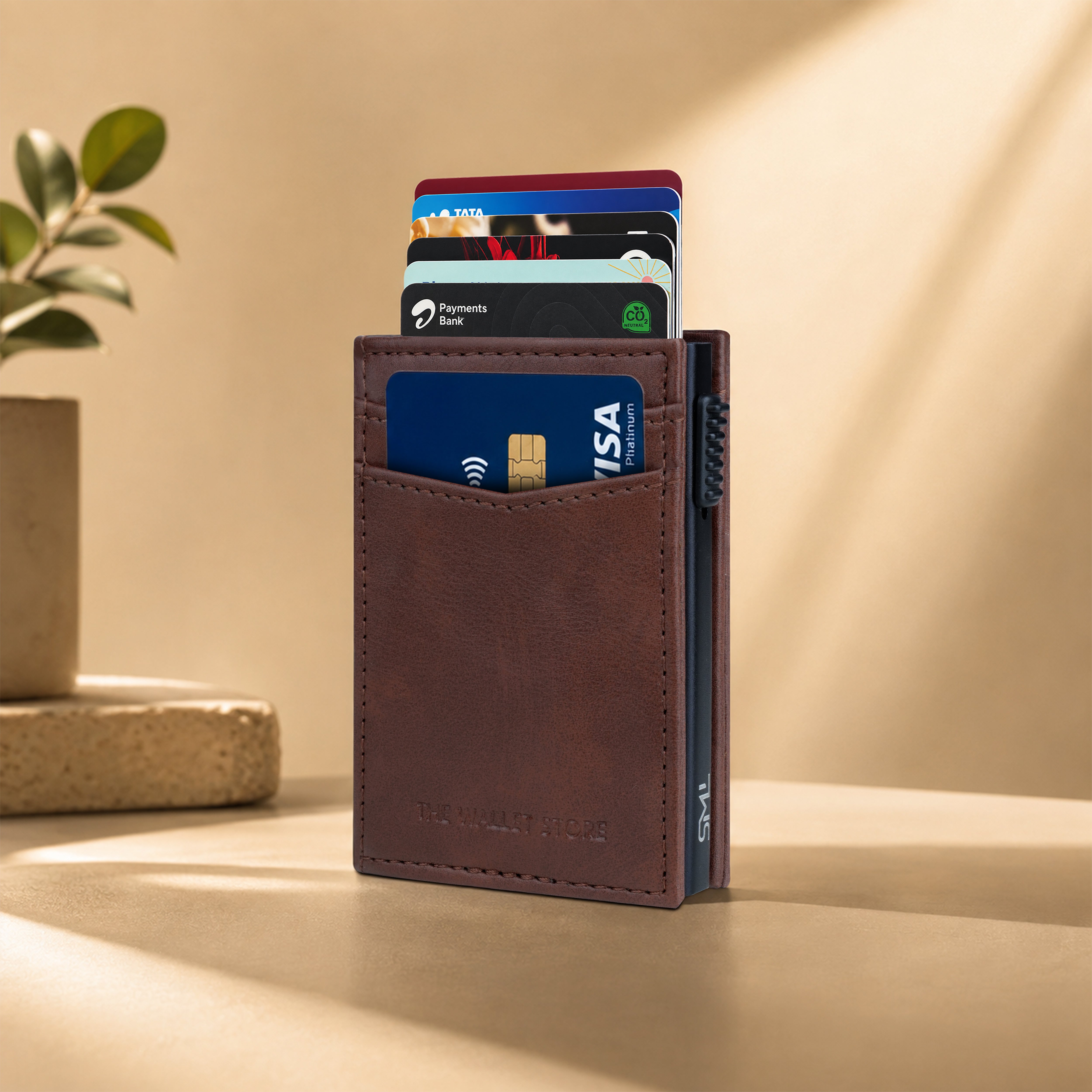 Aero Vault 2.0 RFID Protected Pop-Up Cardholder - Brown