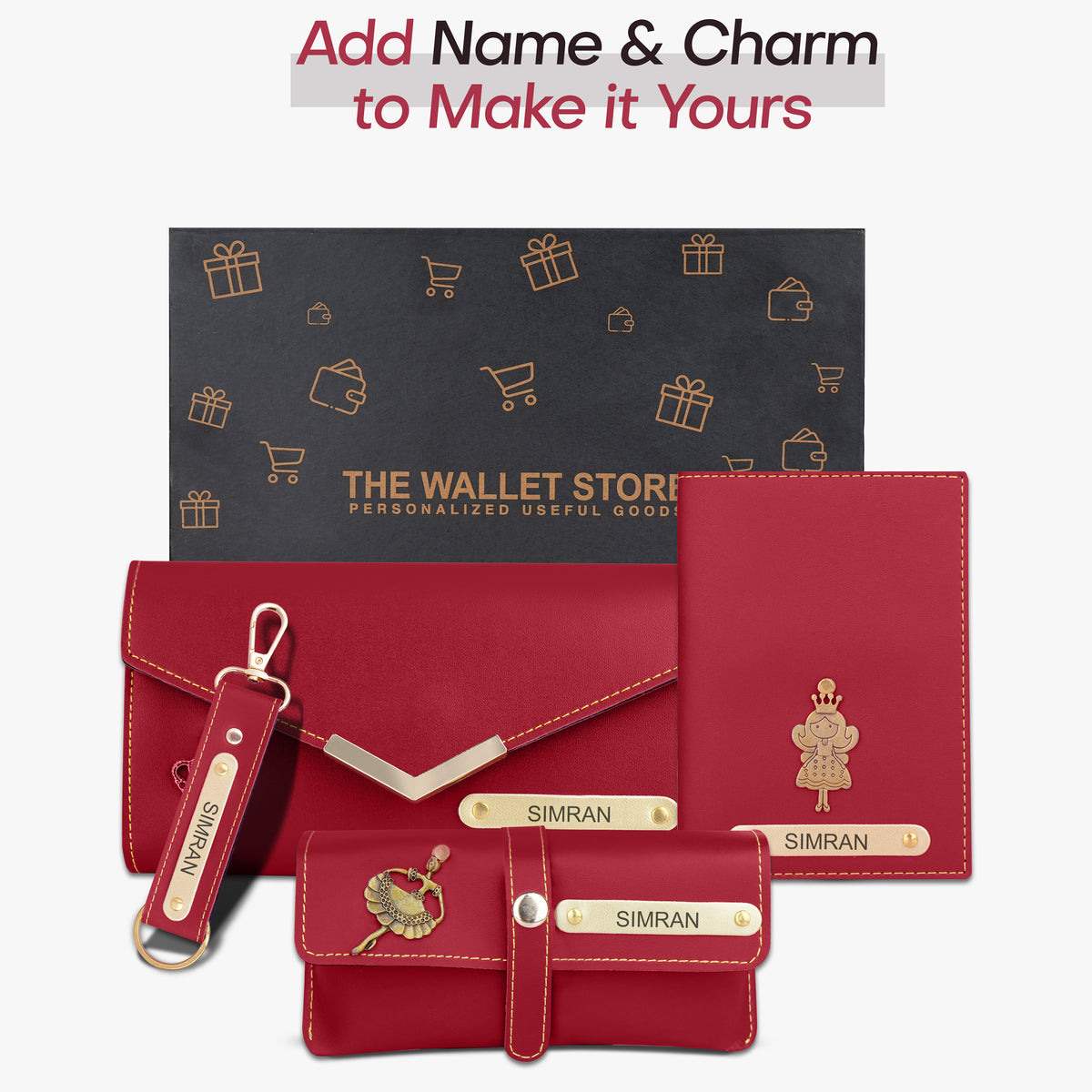Personalized Brick Design Clutch With Name & Message Card