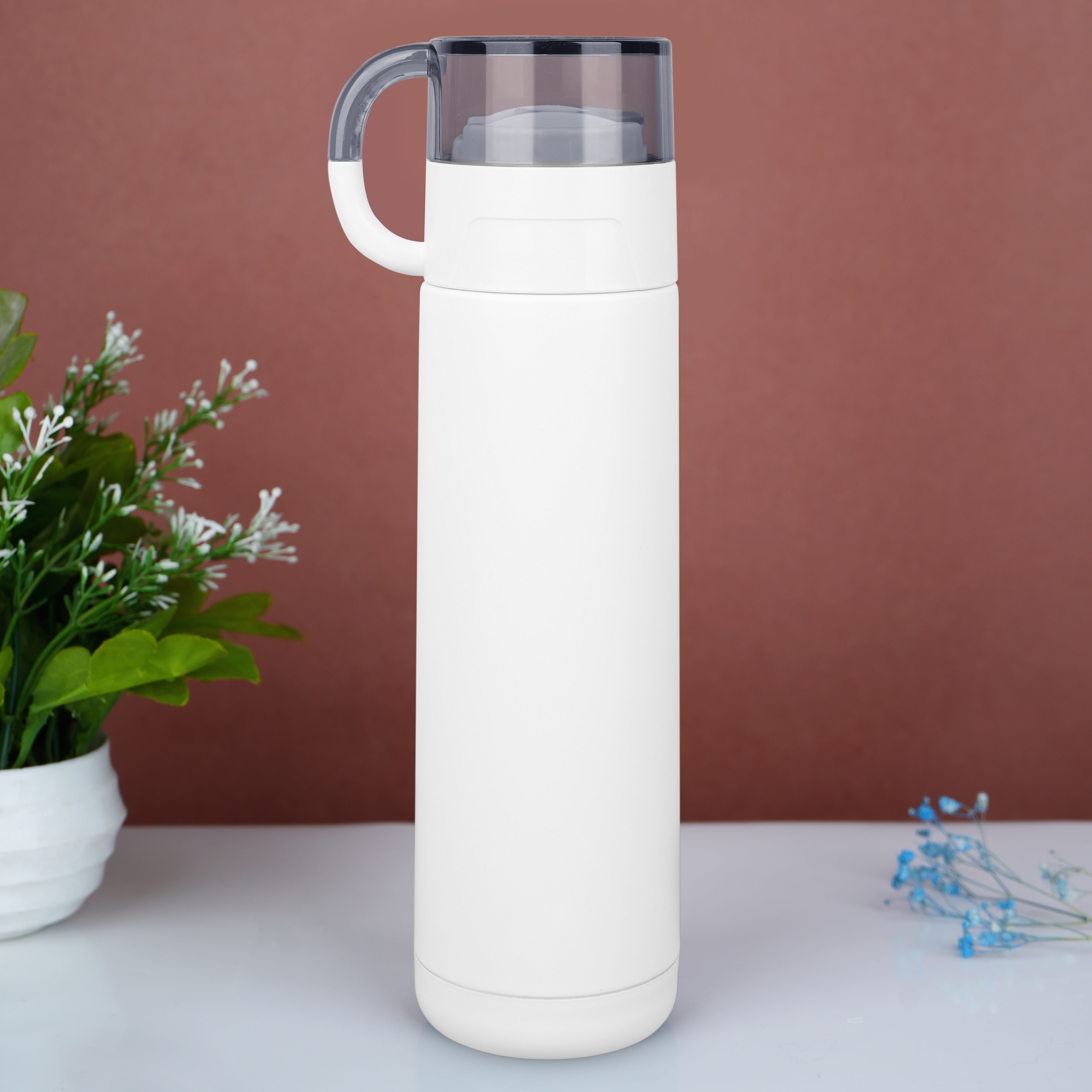 Eleganza Stainless Steel Vacuum Insulated Thermos Water Bottle With Cup