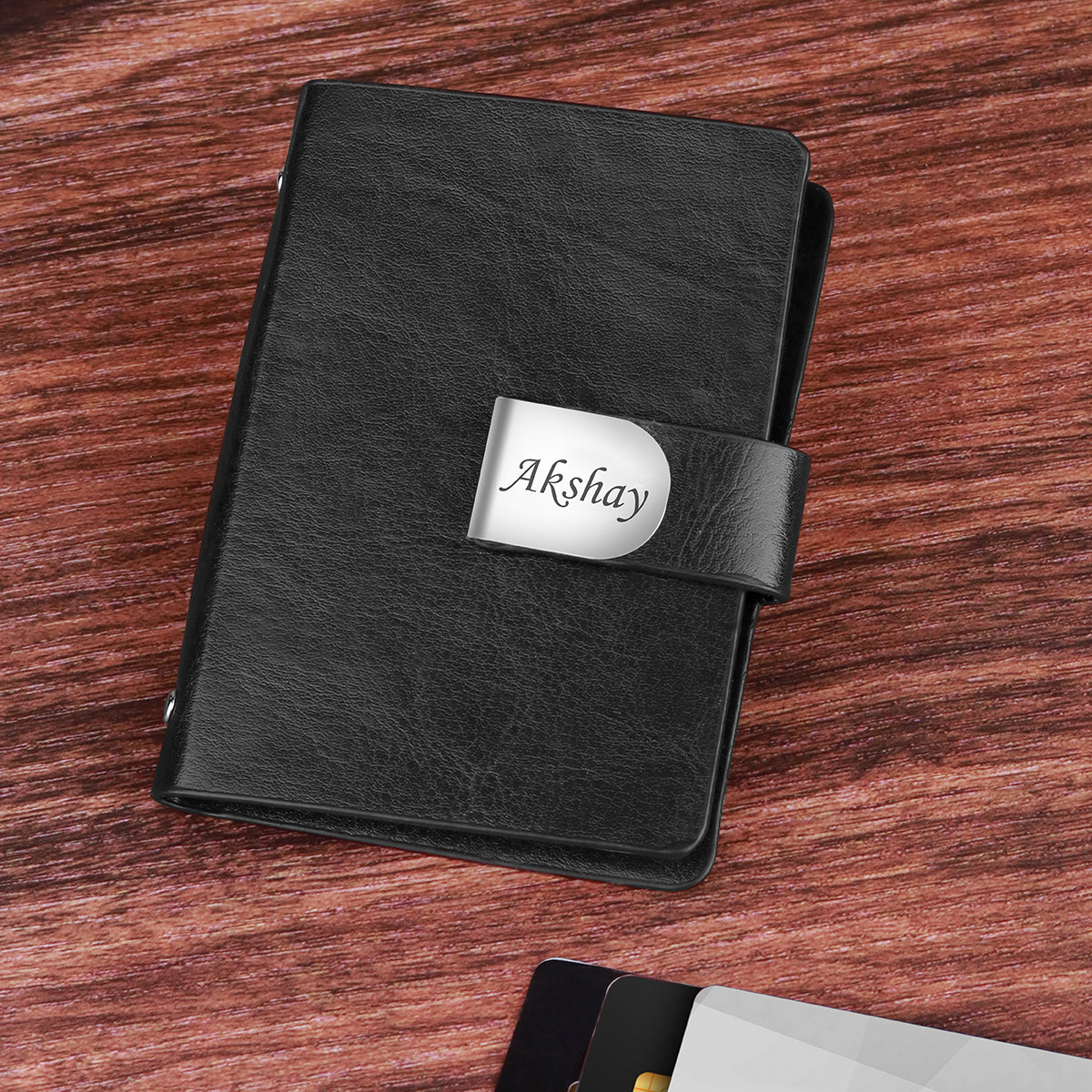 Personalized Premium Leather Bi-Fold Cardholder With Name