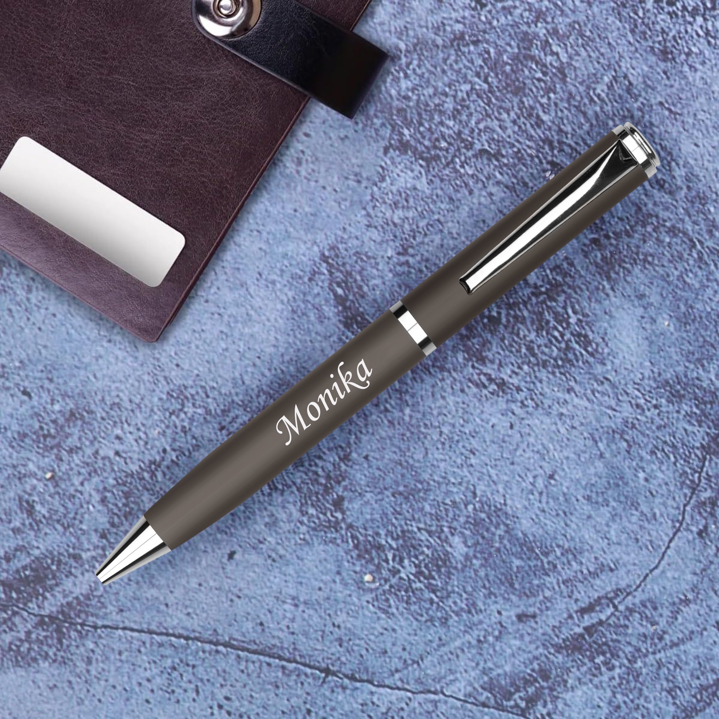 Personalized Metallic Twister Ball Pen With Name