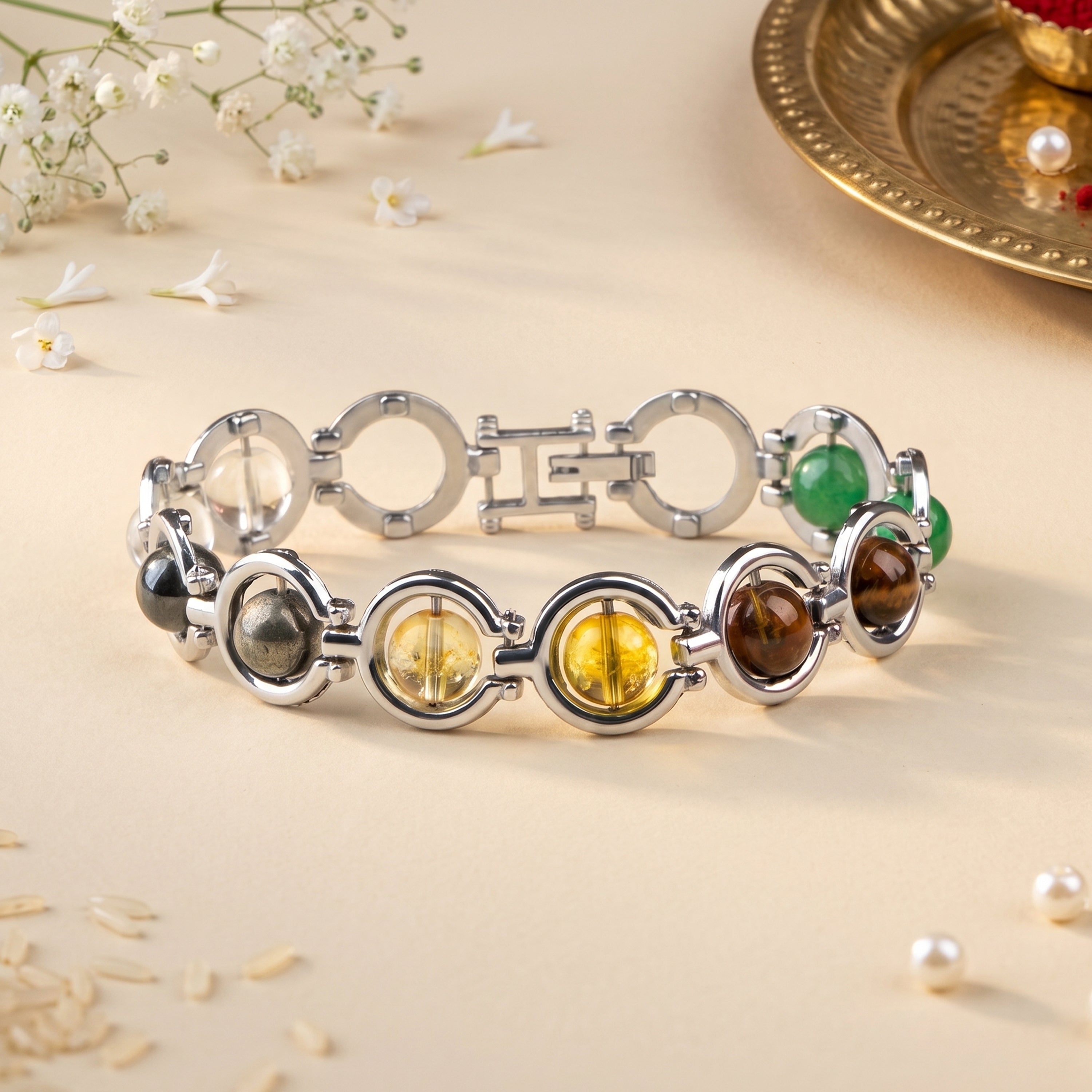 Dhan Yog Silver Bracelet Rakhi