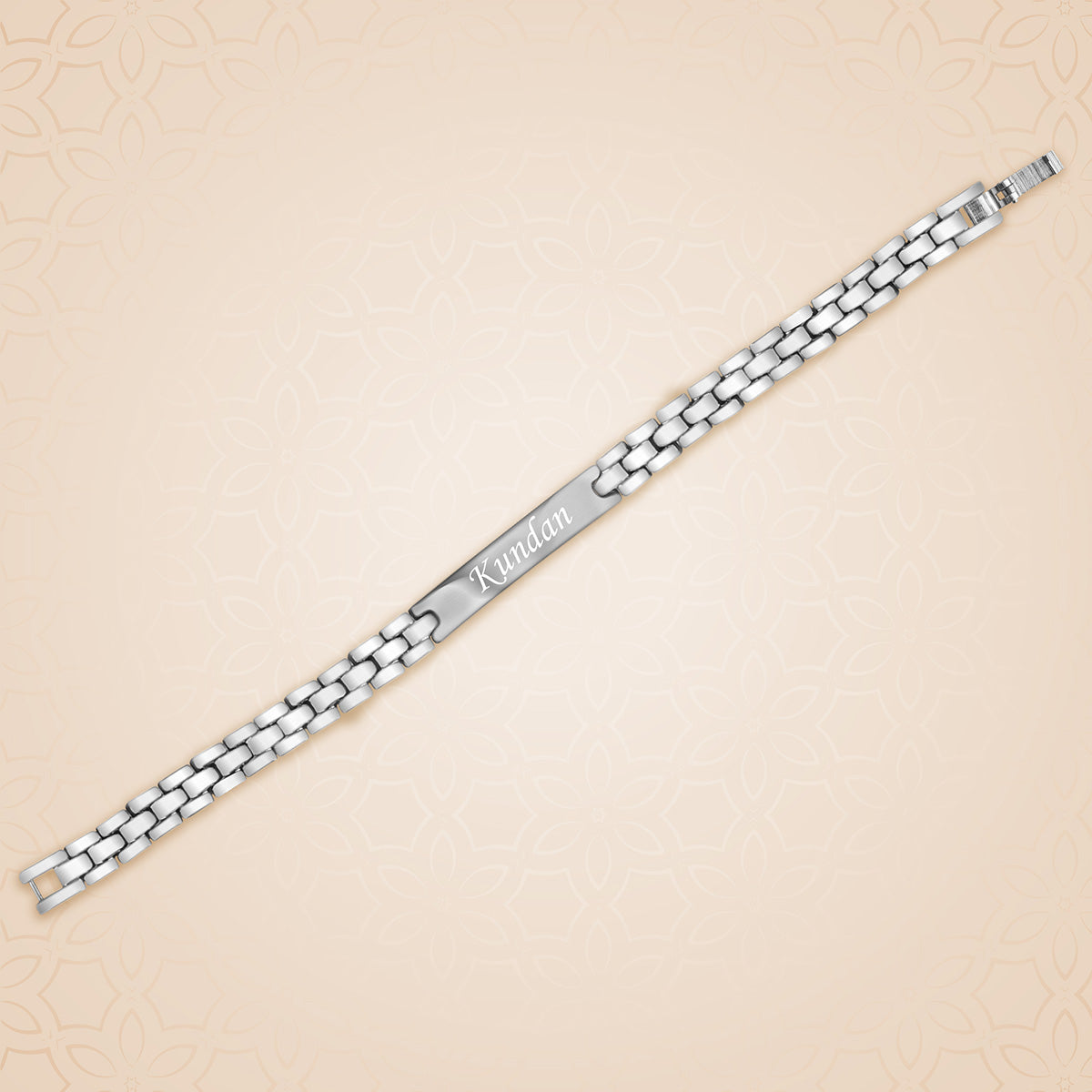 Personalized Silver Bracelet Style Rakhi With Name