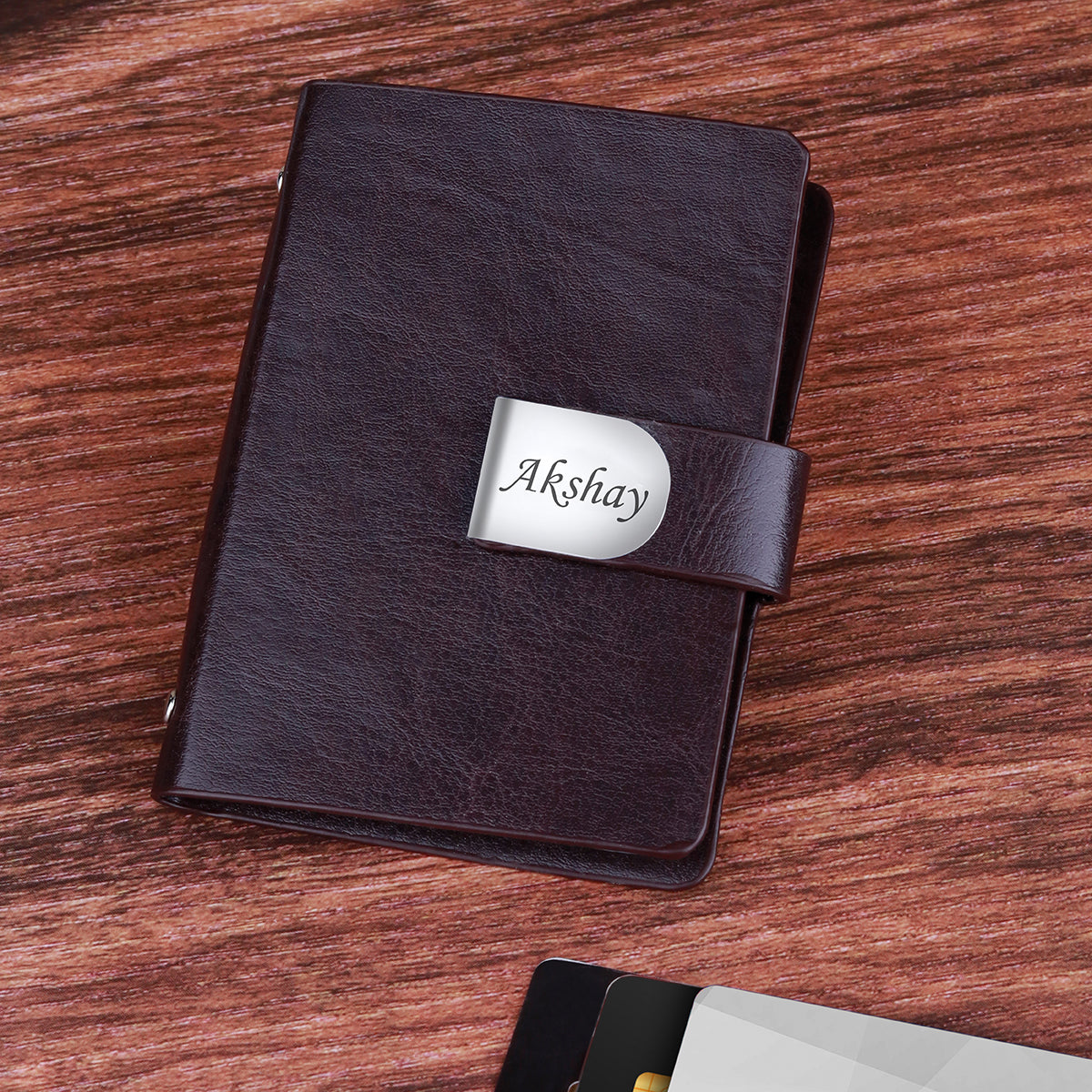 Personalized Premium Leather Bi-Fold Cardholder With Name