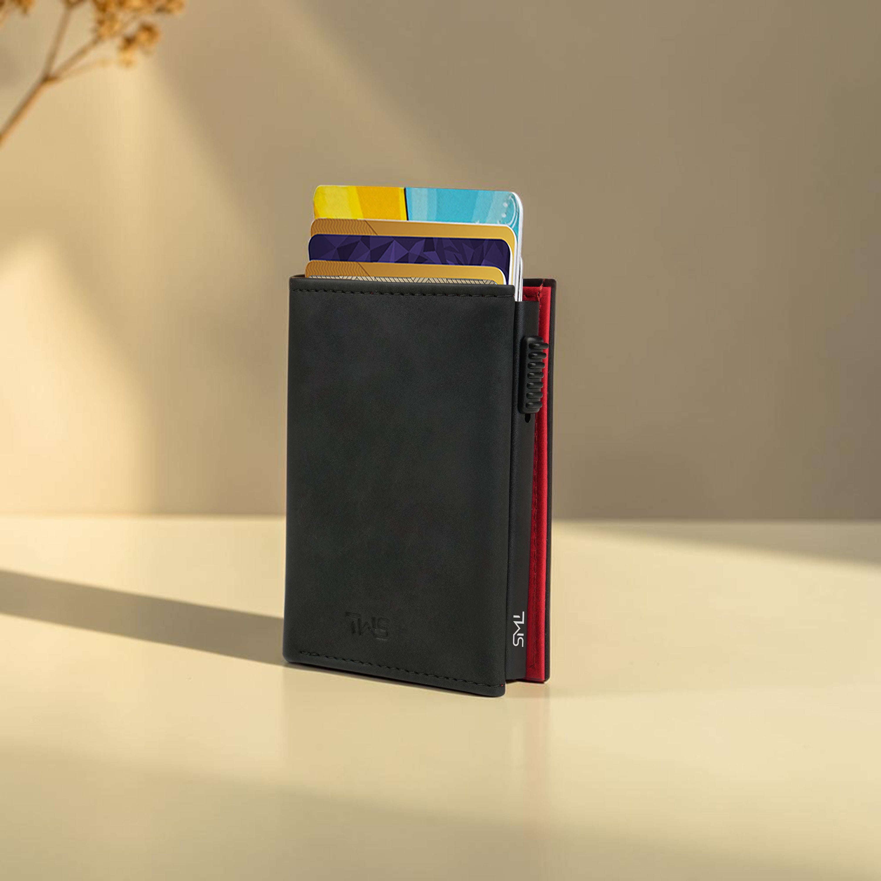 SlideX Neo RFID-Protected Dual Color Wallet Cardholder - Black & Red