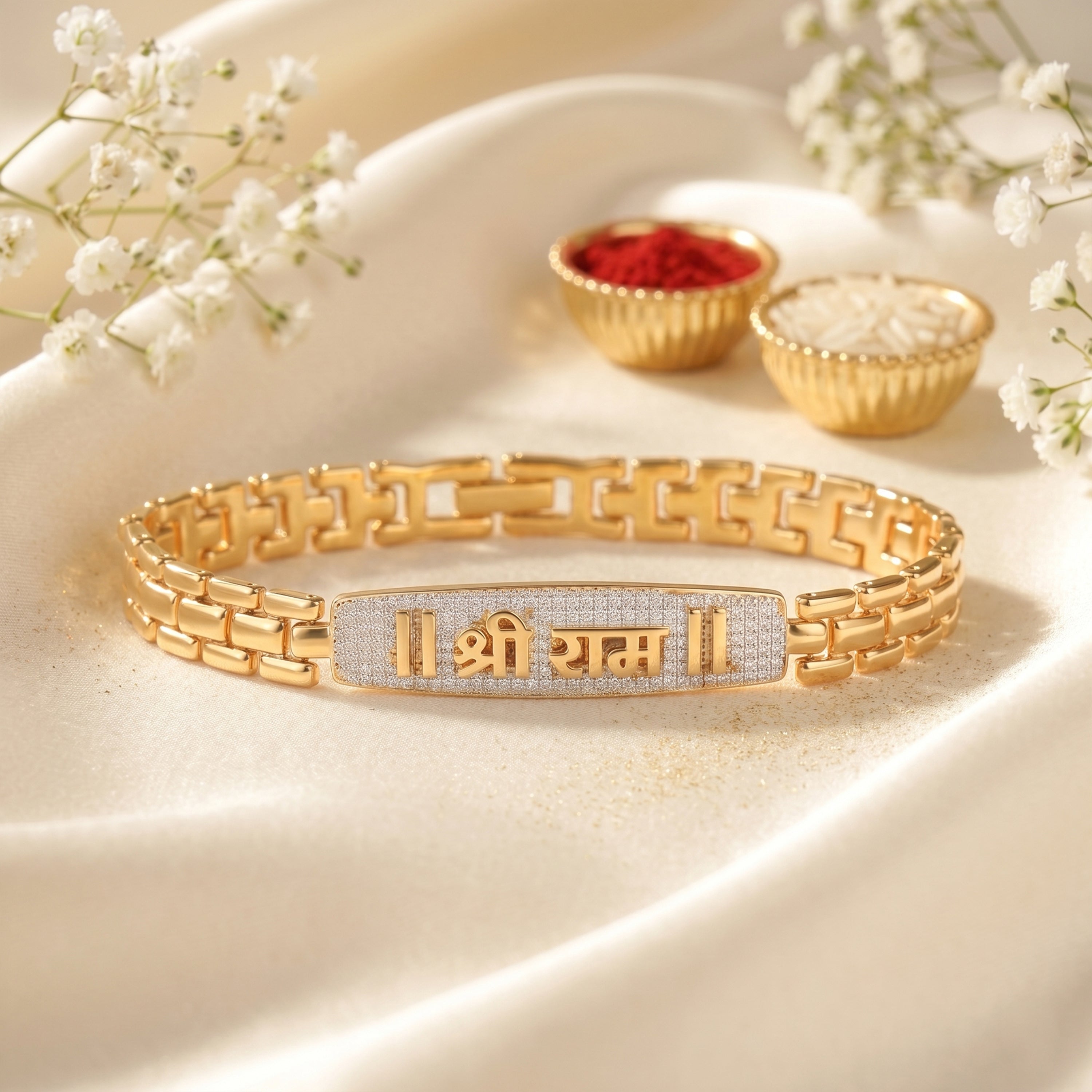 Shri Ram Shakti Bracelet Rakhi - Silver