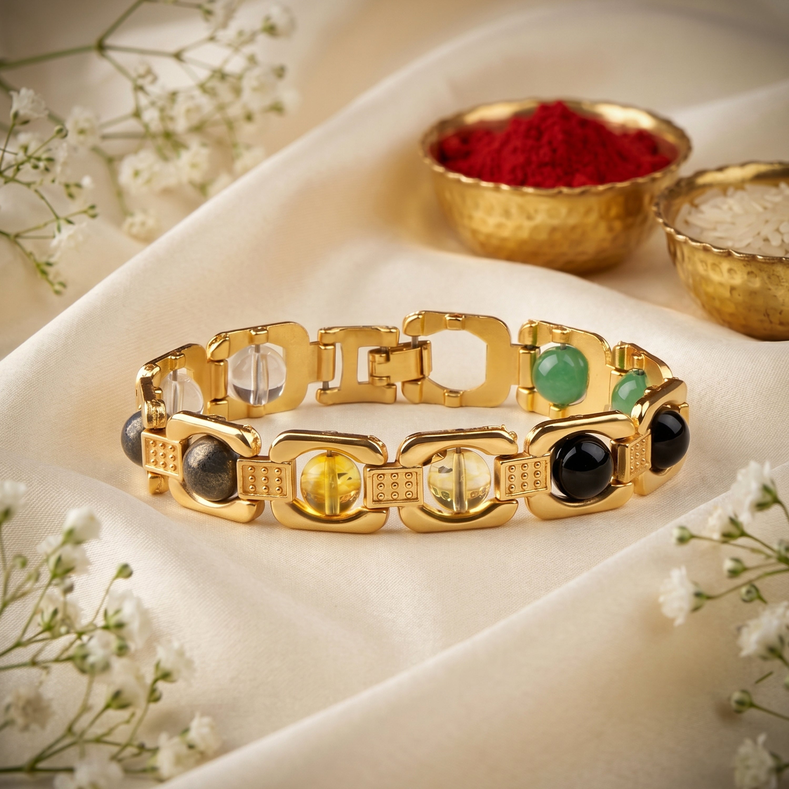 Dhan Yog Golden Bracelet Rakhi