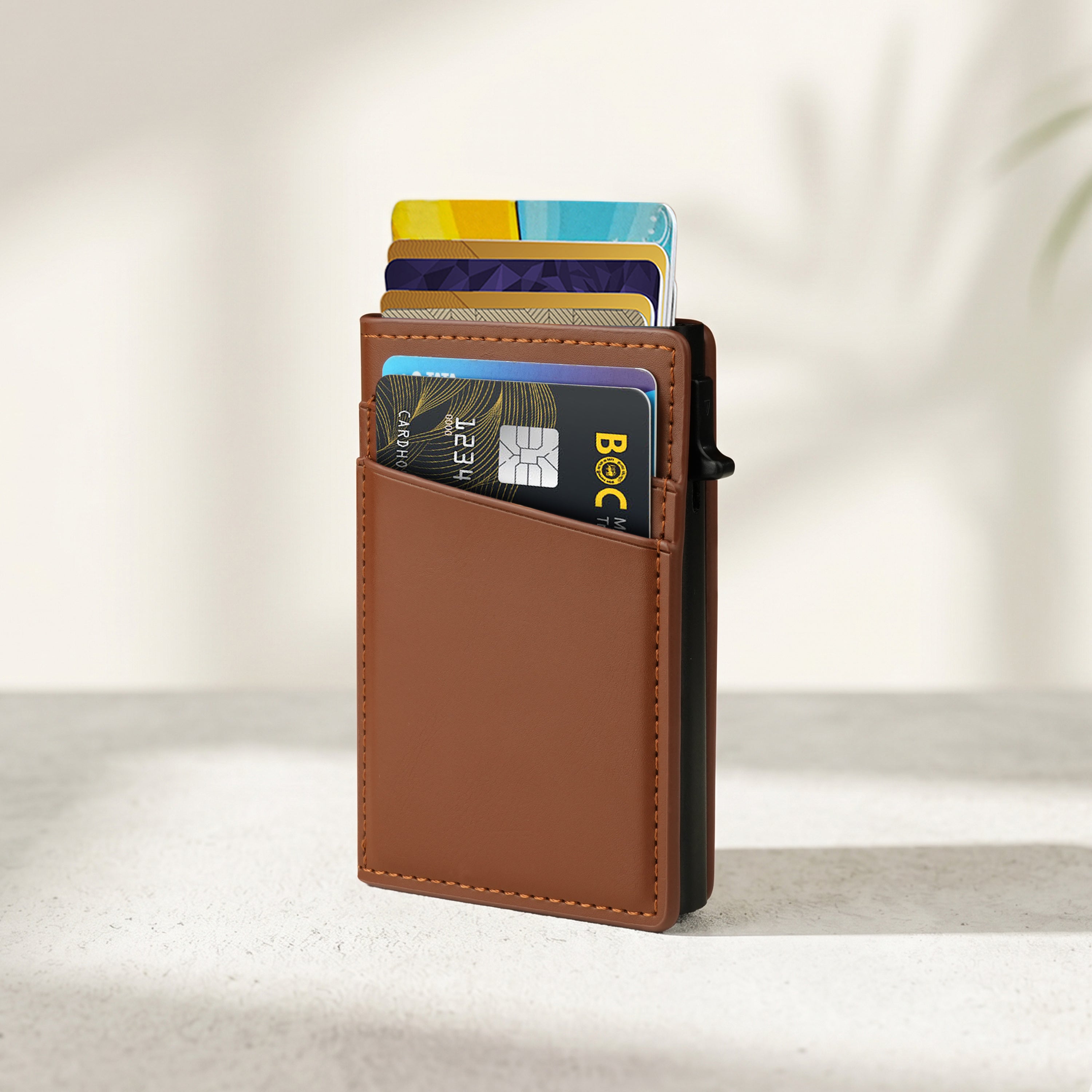 Aero Vault RFID Protected Pop-Up Cardholder - Tan