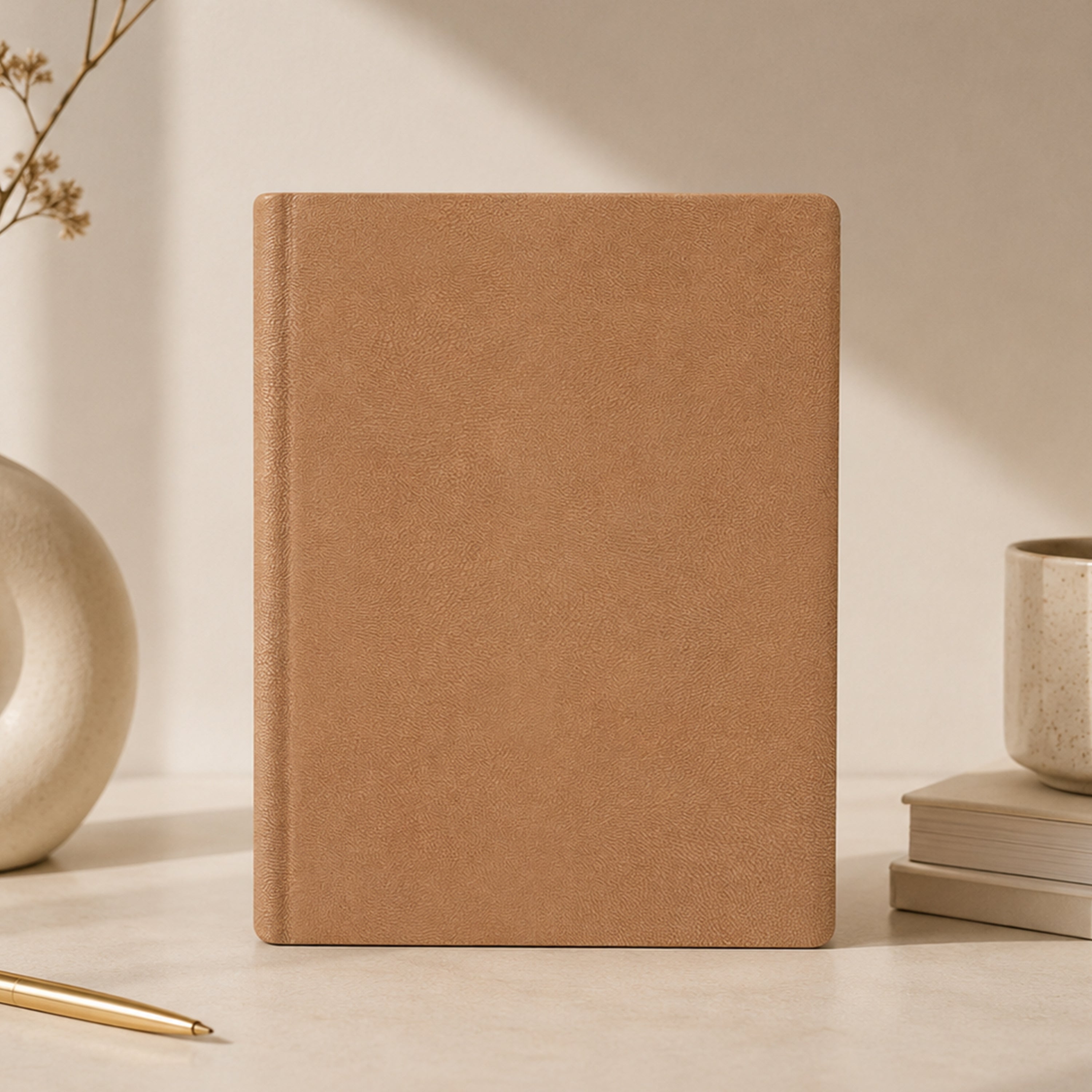 Monarch Personalized A5 Leatherette Diary & Pen Set - Beige