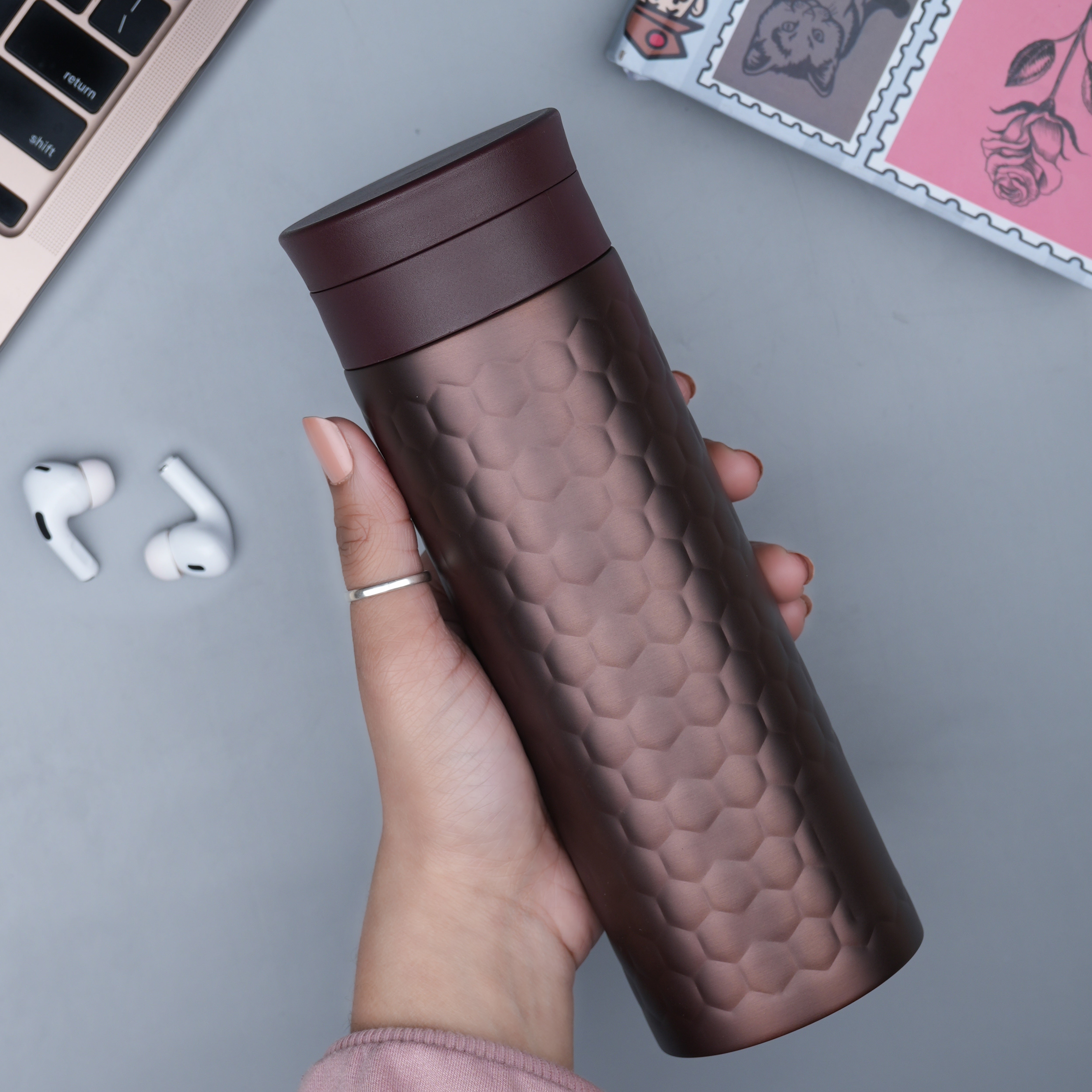Honeycomb Stainless Steel Vacuum Insulated Infuser Flask