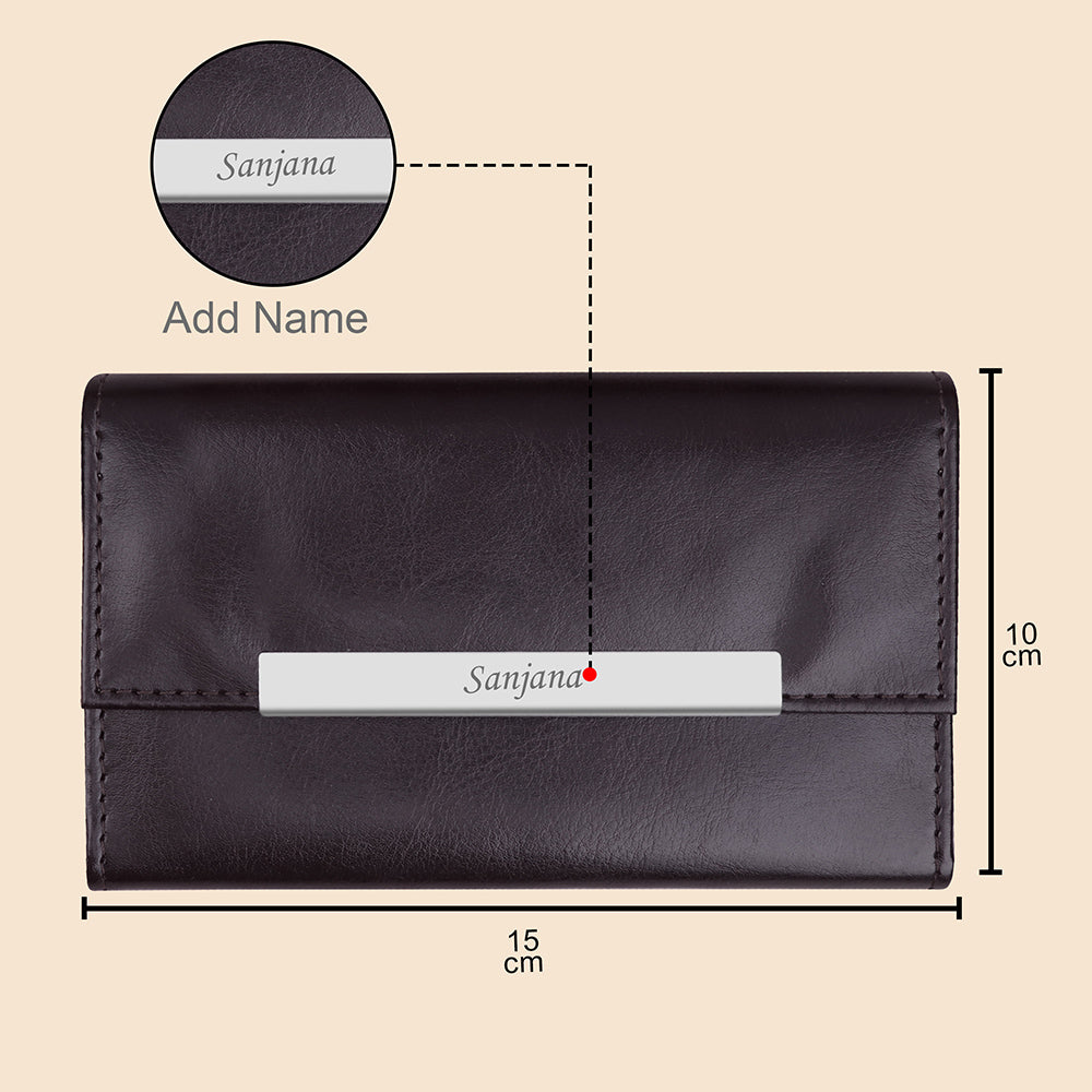 Personalized Premium Leather Mini Clutch With Name