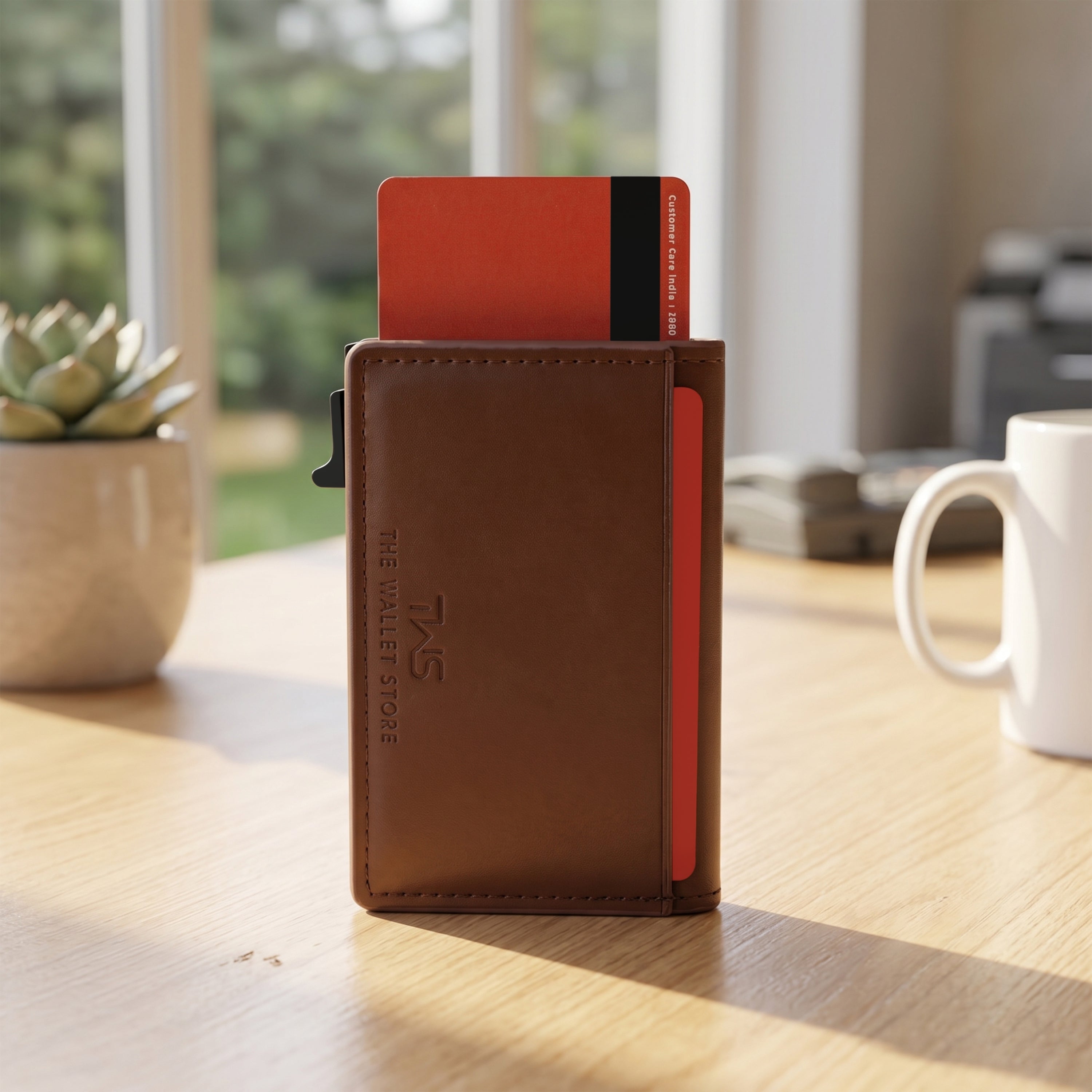 Aero Vault RFID Protected Pop-Up Cardholder - Brown