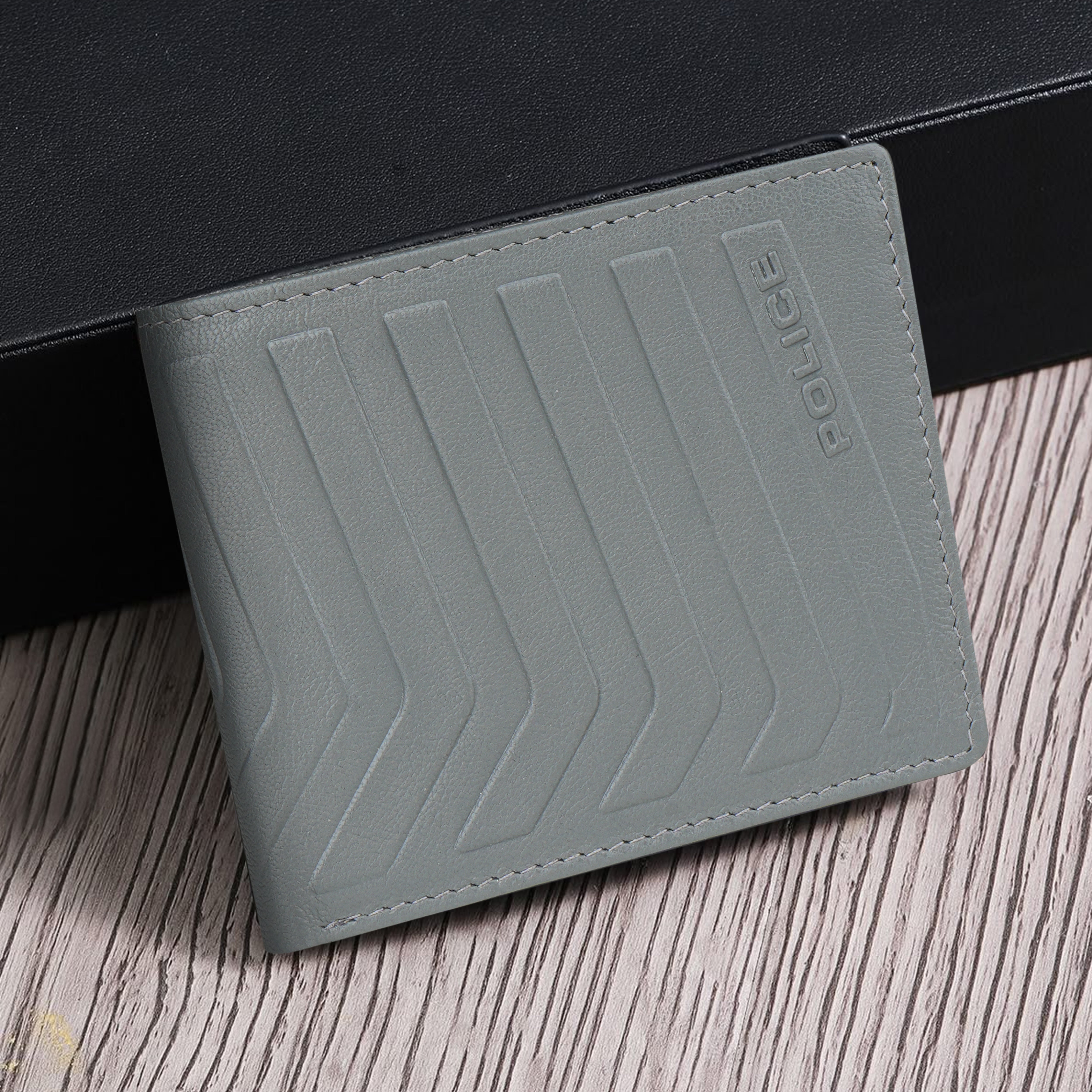 Police Ricco Slim Bi-Fold Leather Wallet - Stone