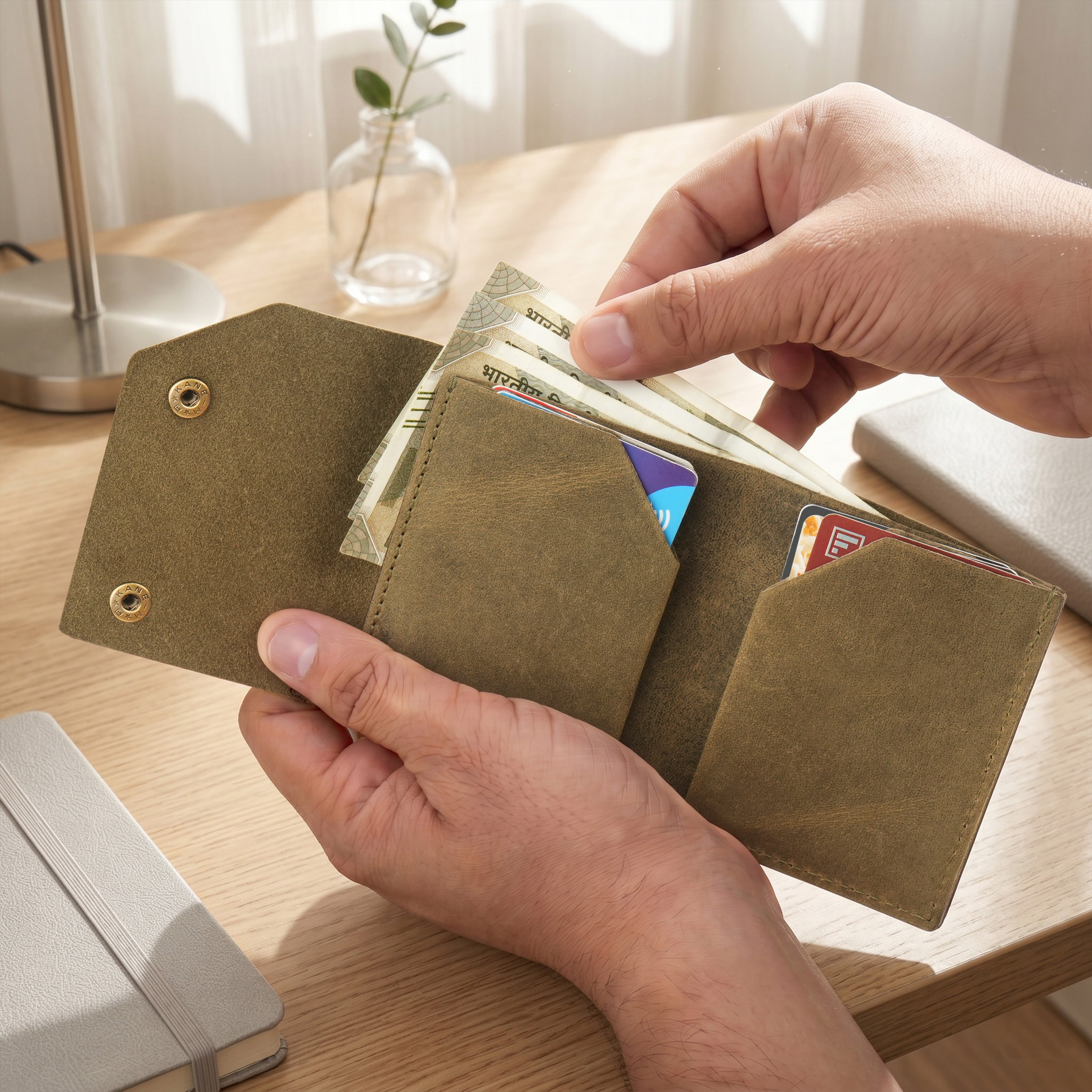 Snapper Minimalist Genuine Leather Wallet - Green