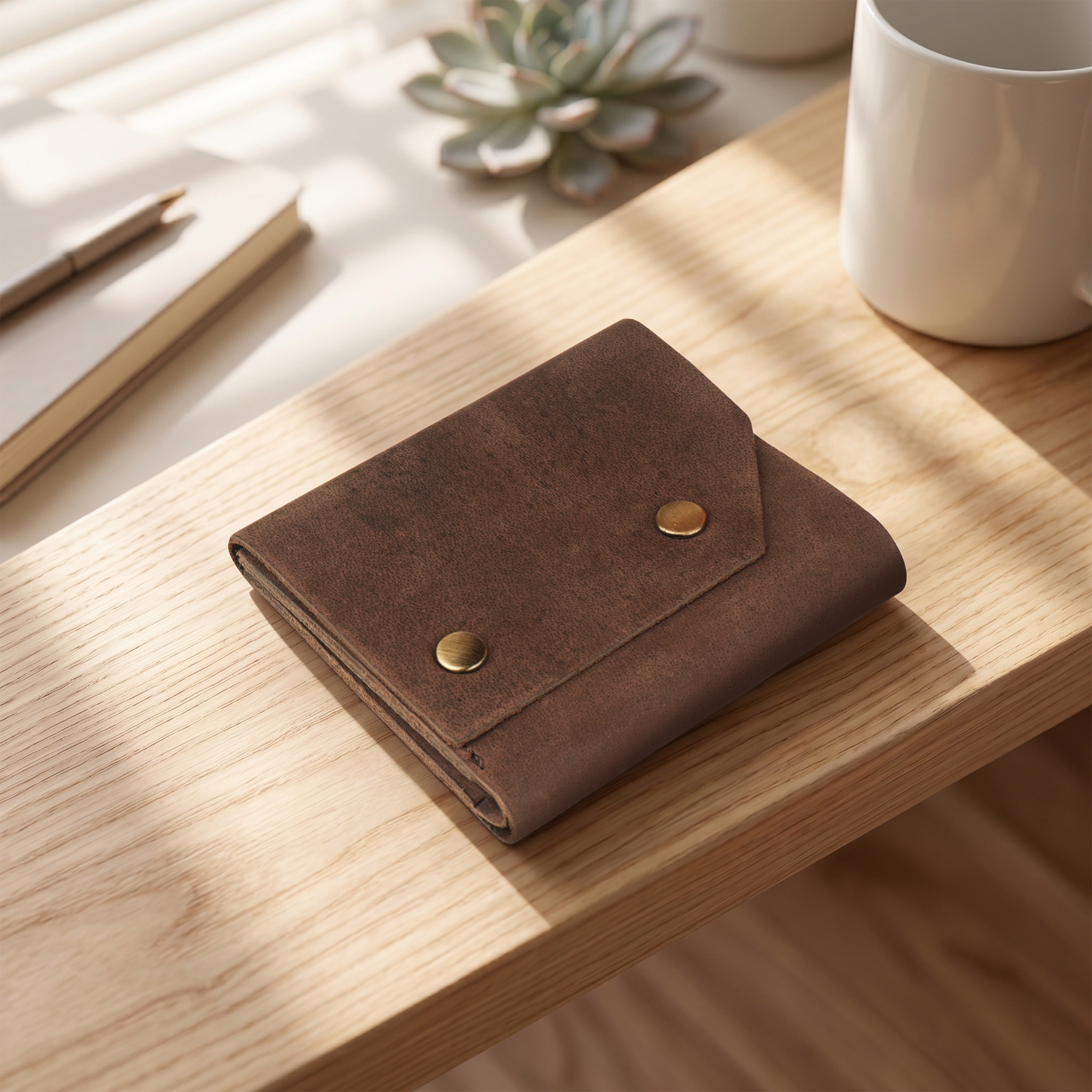 Snapper Minimalist Genuine Leather Wallet - Brown