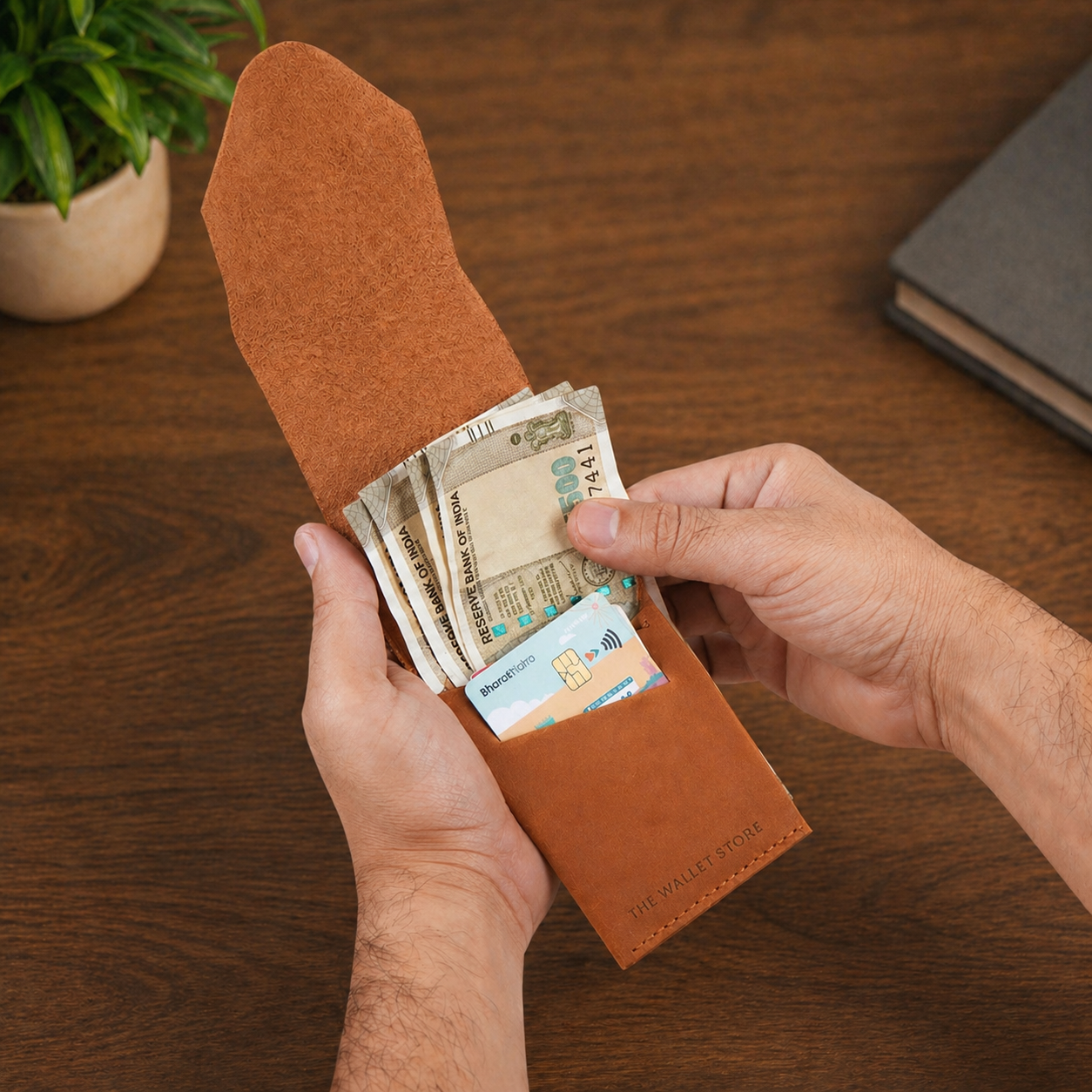 Urban Flip Genuine Leather Wallet - Tan