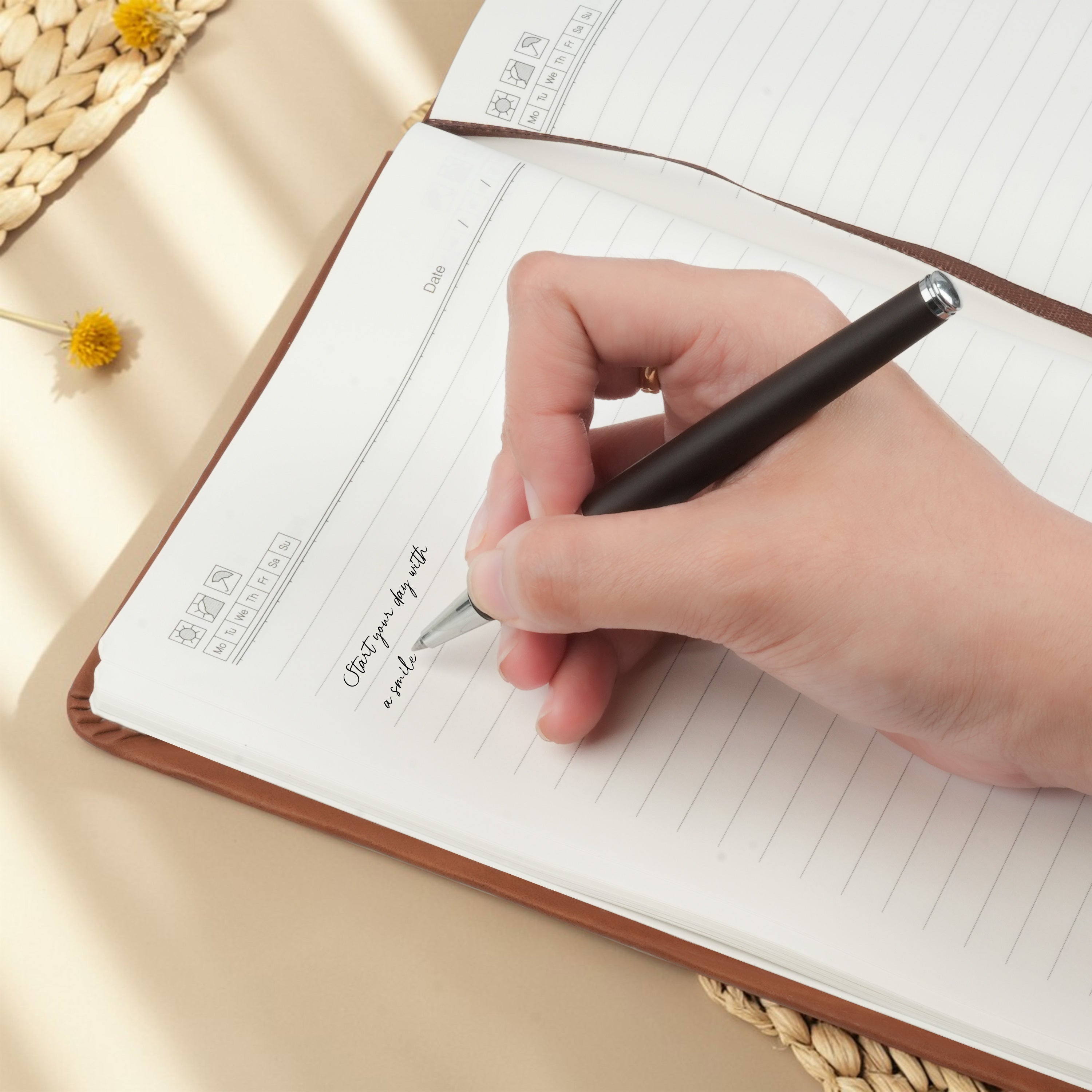 Personalized Inkspire Diary With Name & Charm - Tan