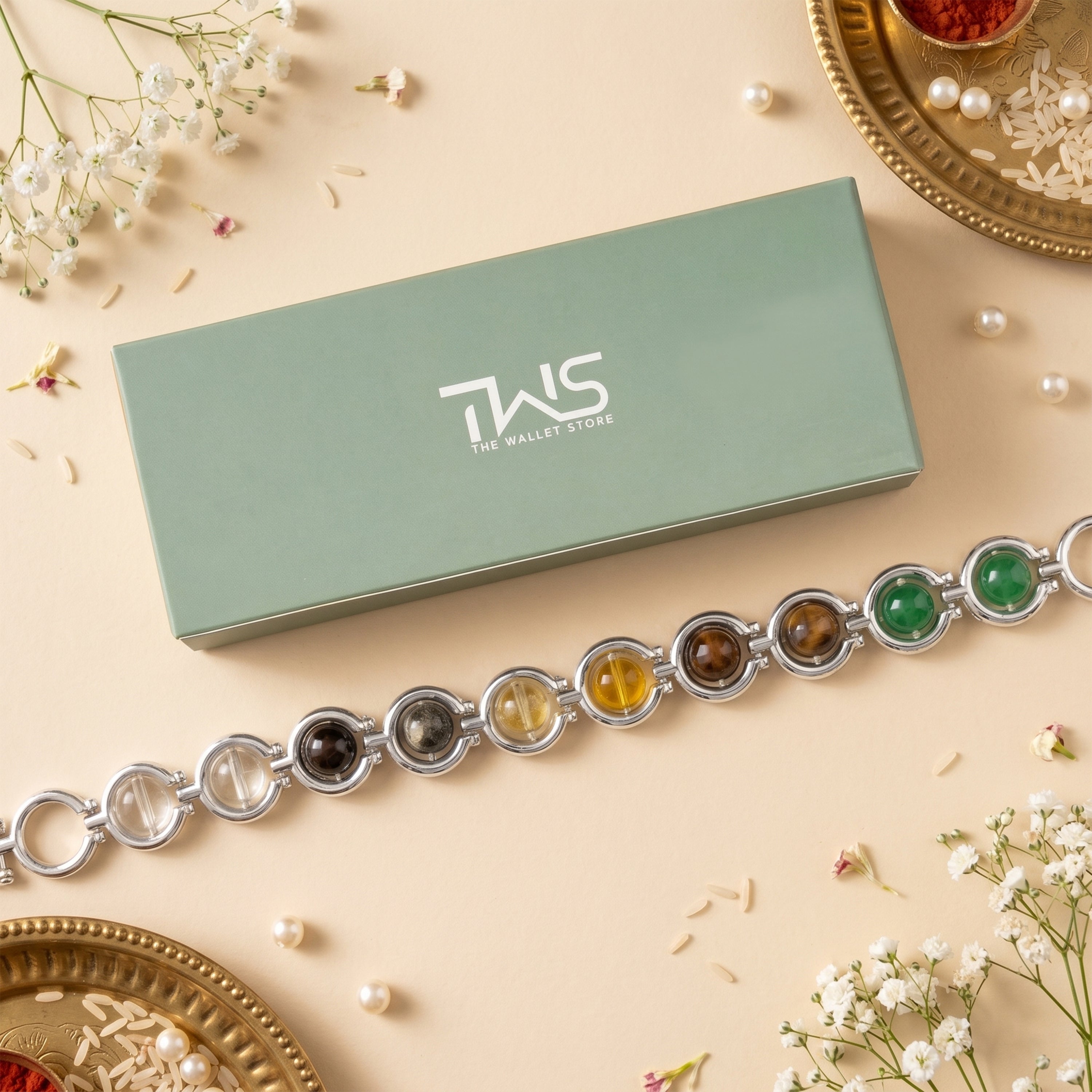 Dhan Yog Silver Bracelet Rakhi