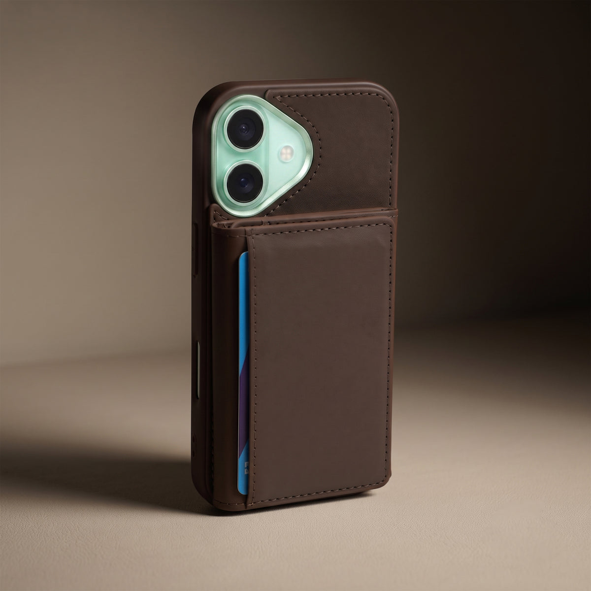 iPhone 16 Plus Magnetic Case with Detachable Cardholder - Brown