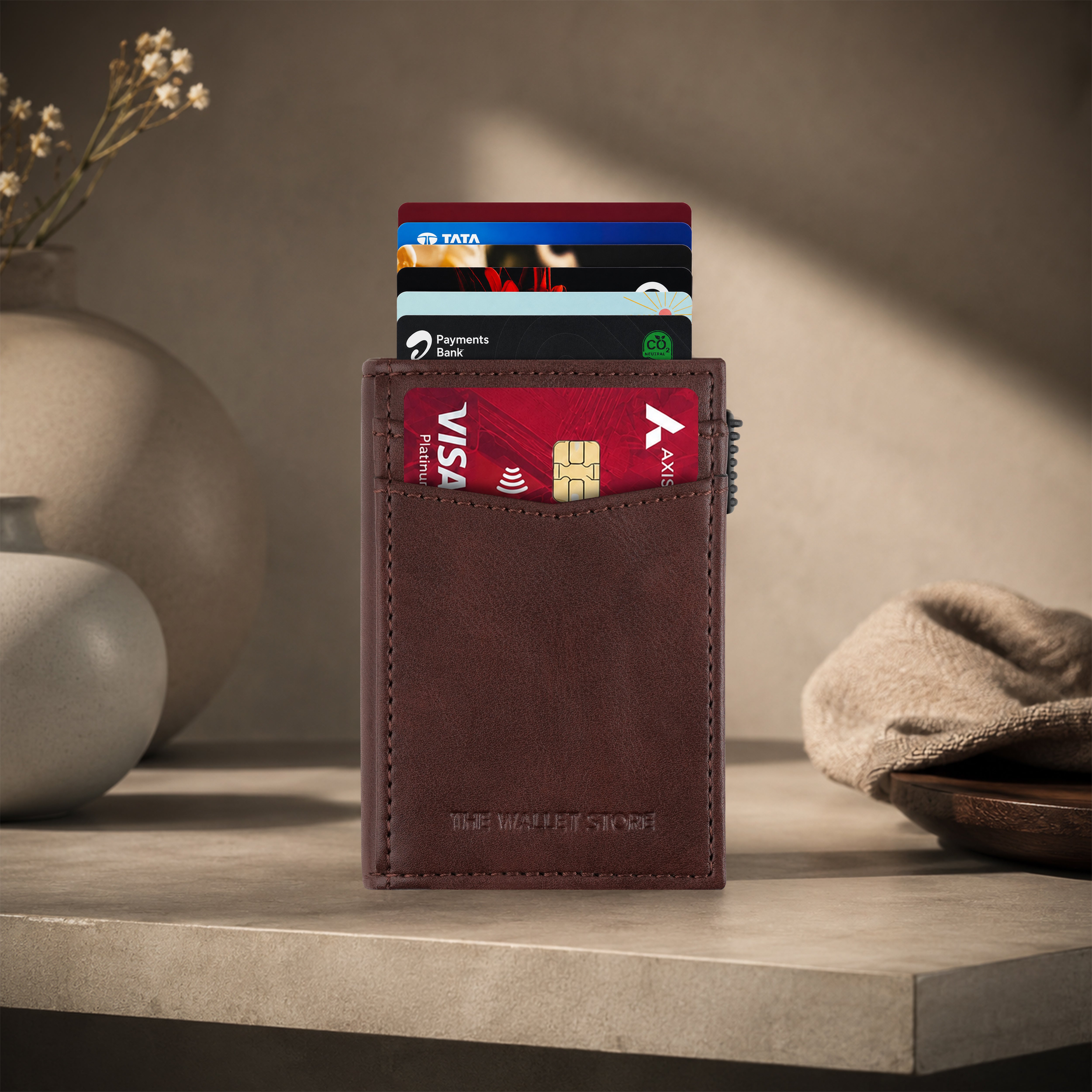 Aero Vault 2.0 RFID Protected Pop-Up Cardholder - Brown