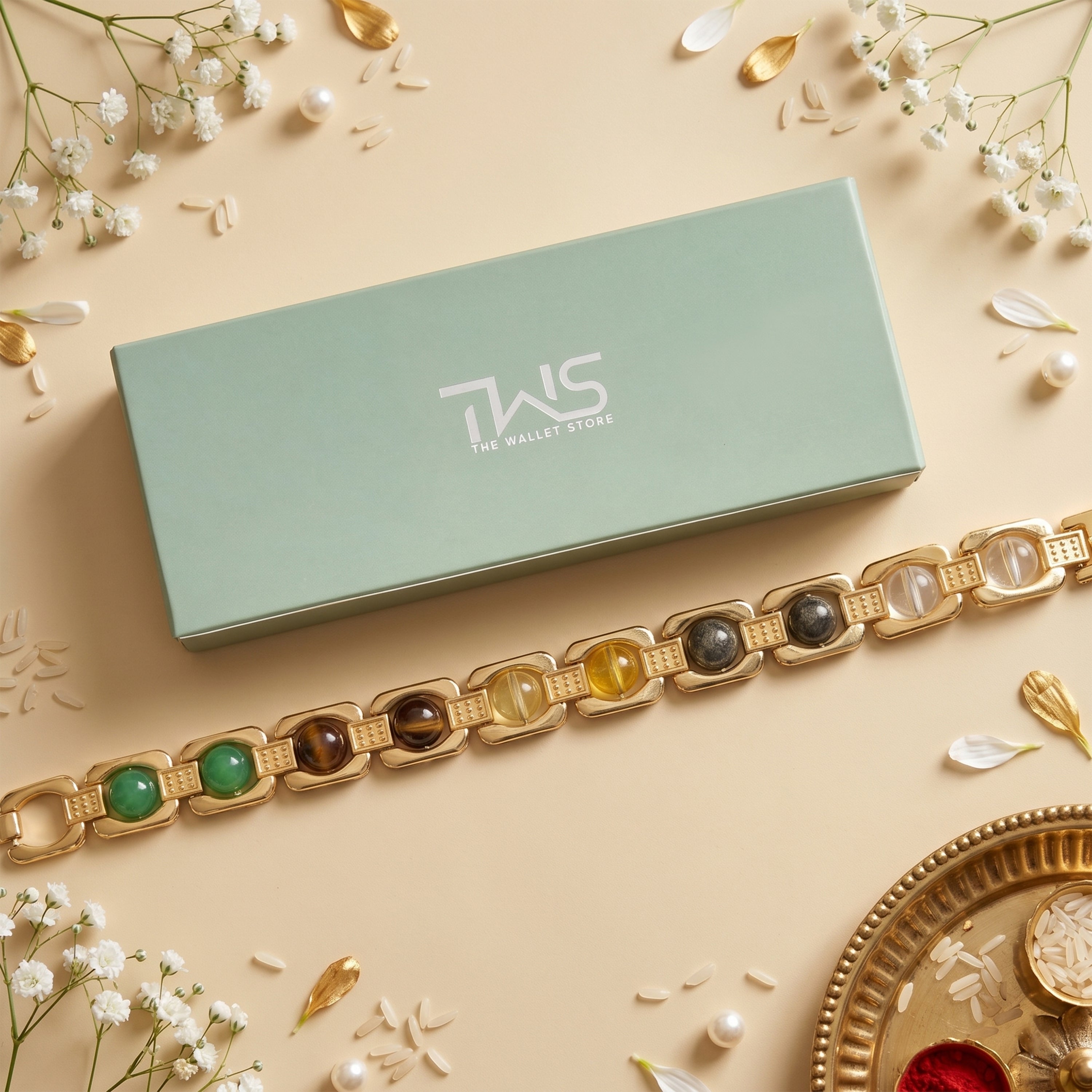 Dhan Yog Golden Bracelet Rakhi