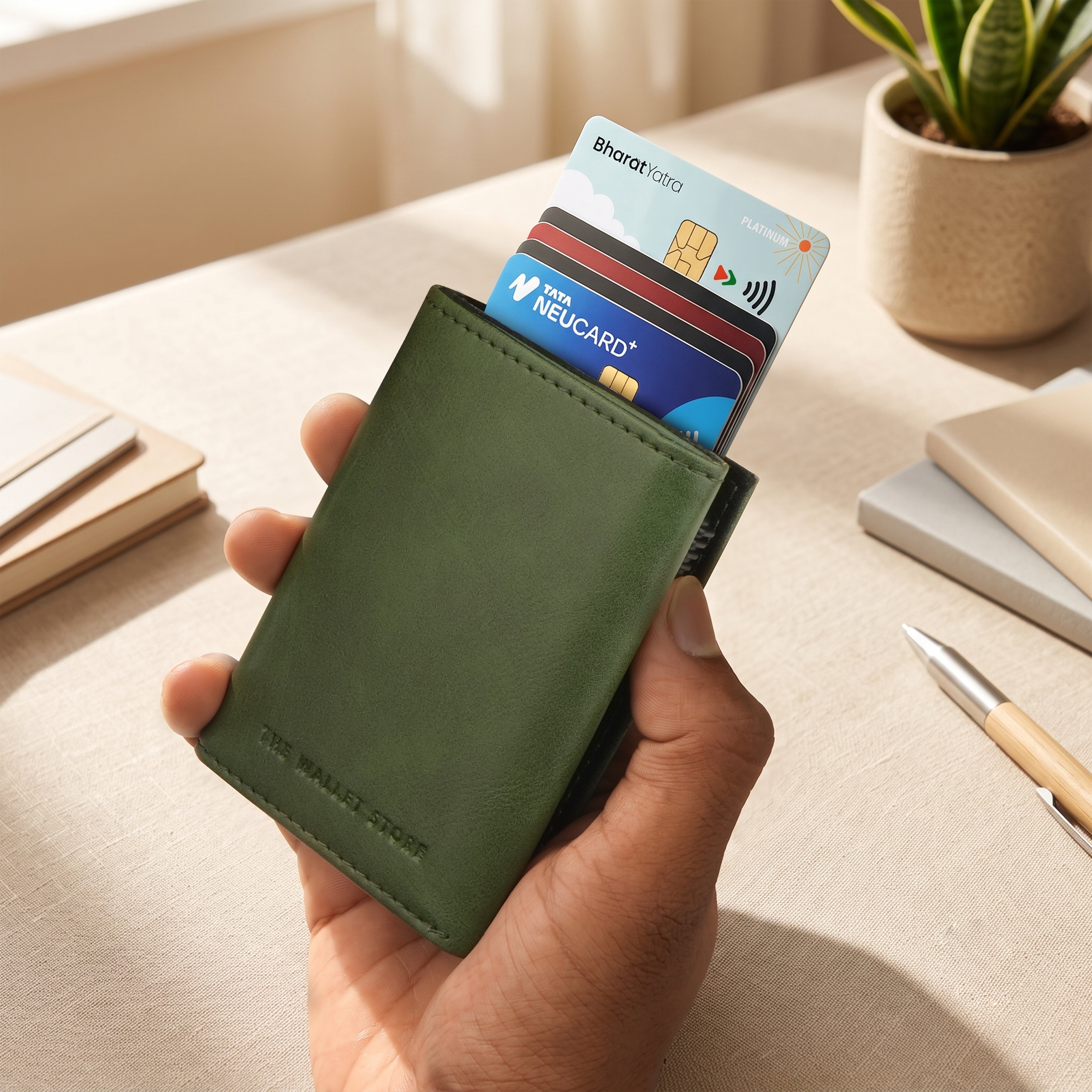 Crest RFID Protected Wallet Cardholder - Green
