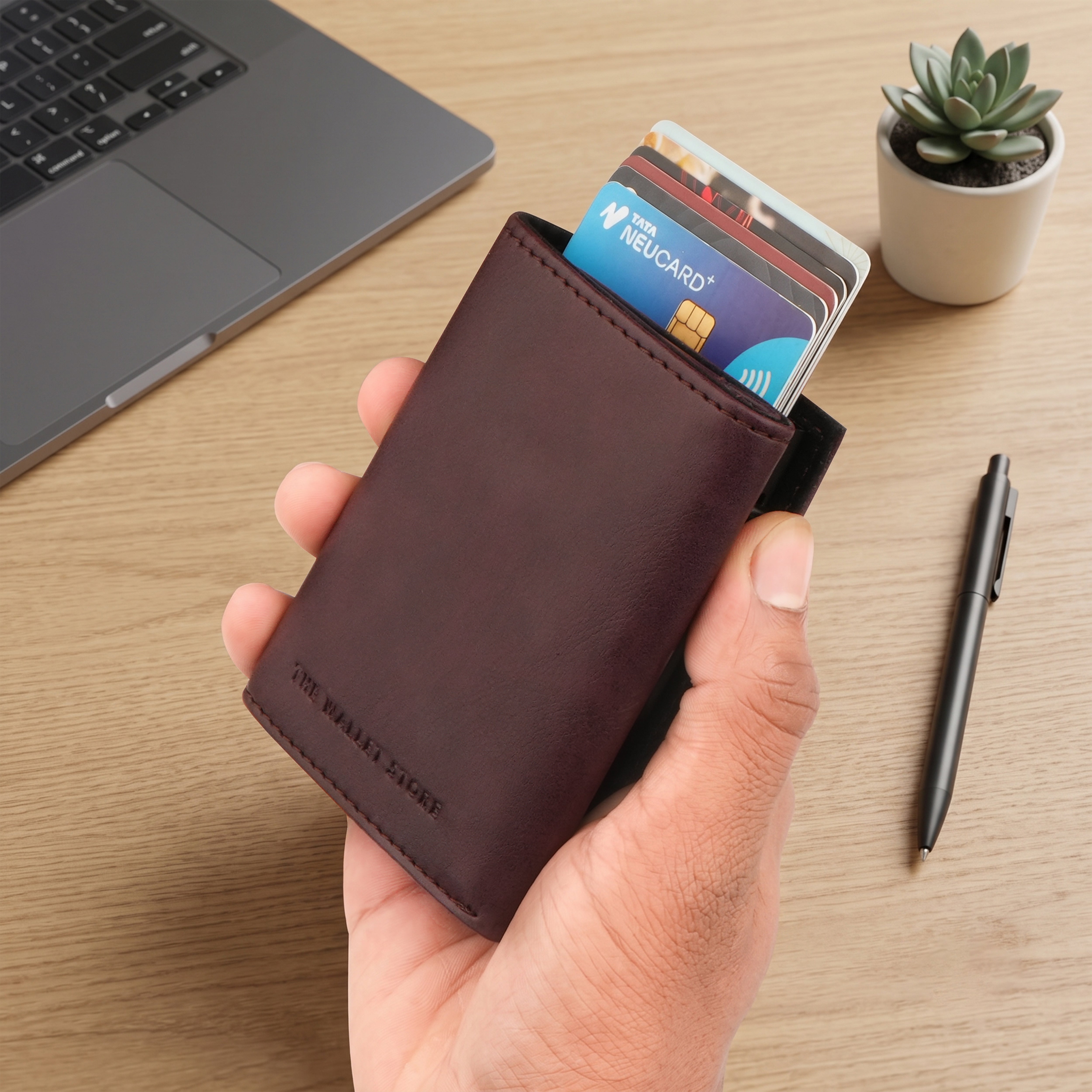 Crest RFID Protected Wallet Cardholder - Wine