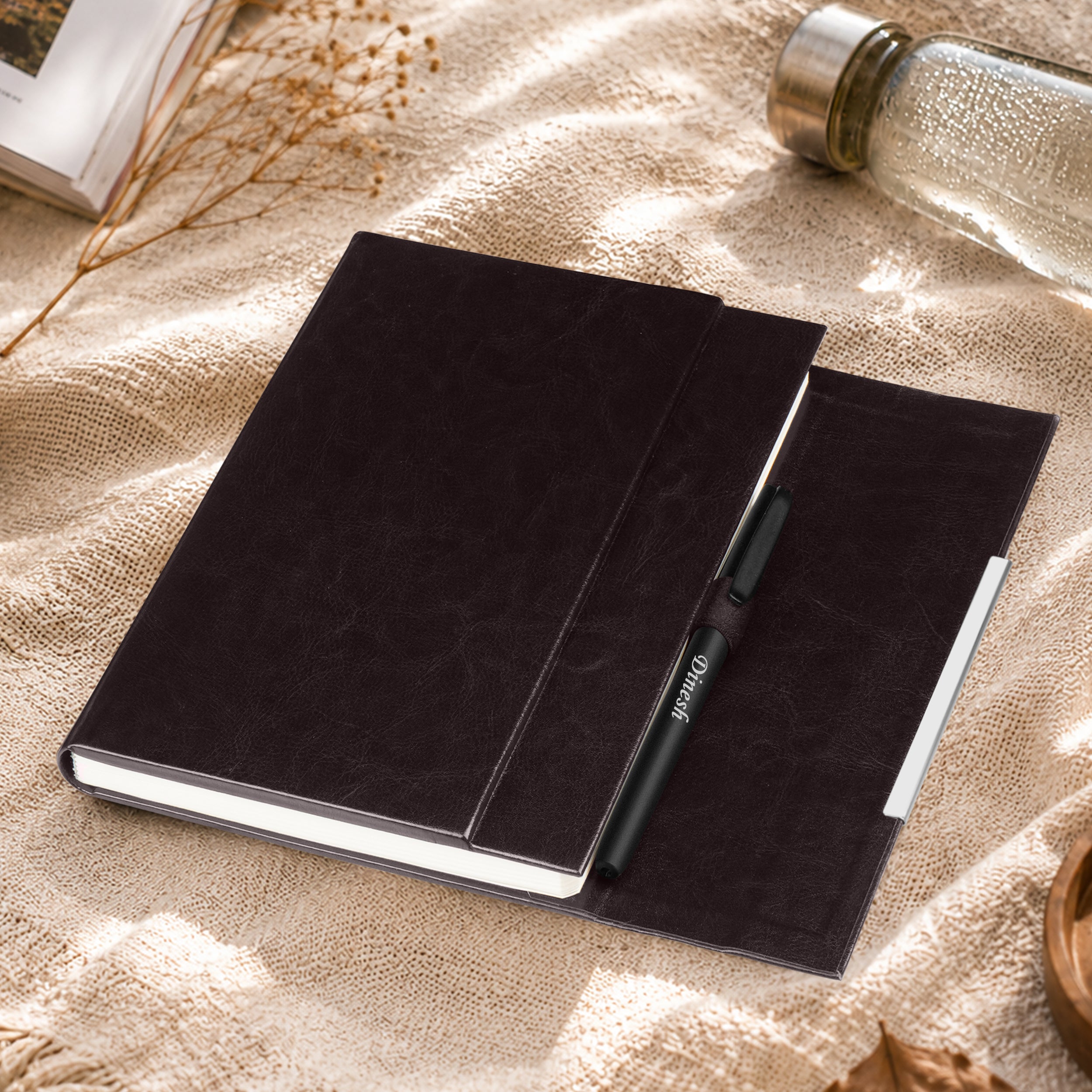 Monarch Personalized A5 Leatherette Diary & Pen Set - Brown