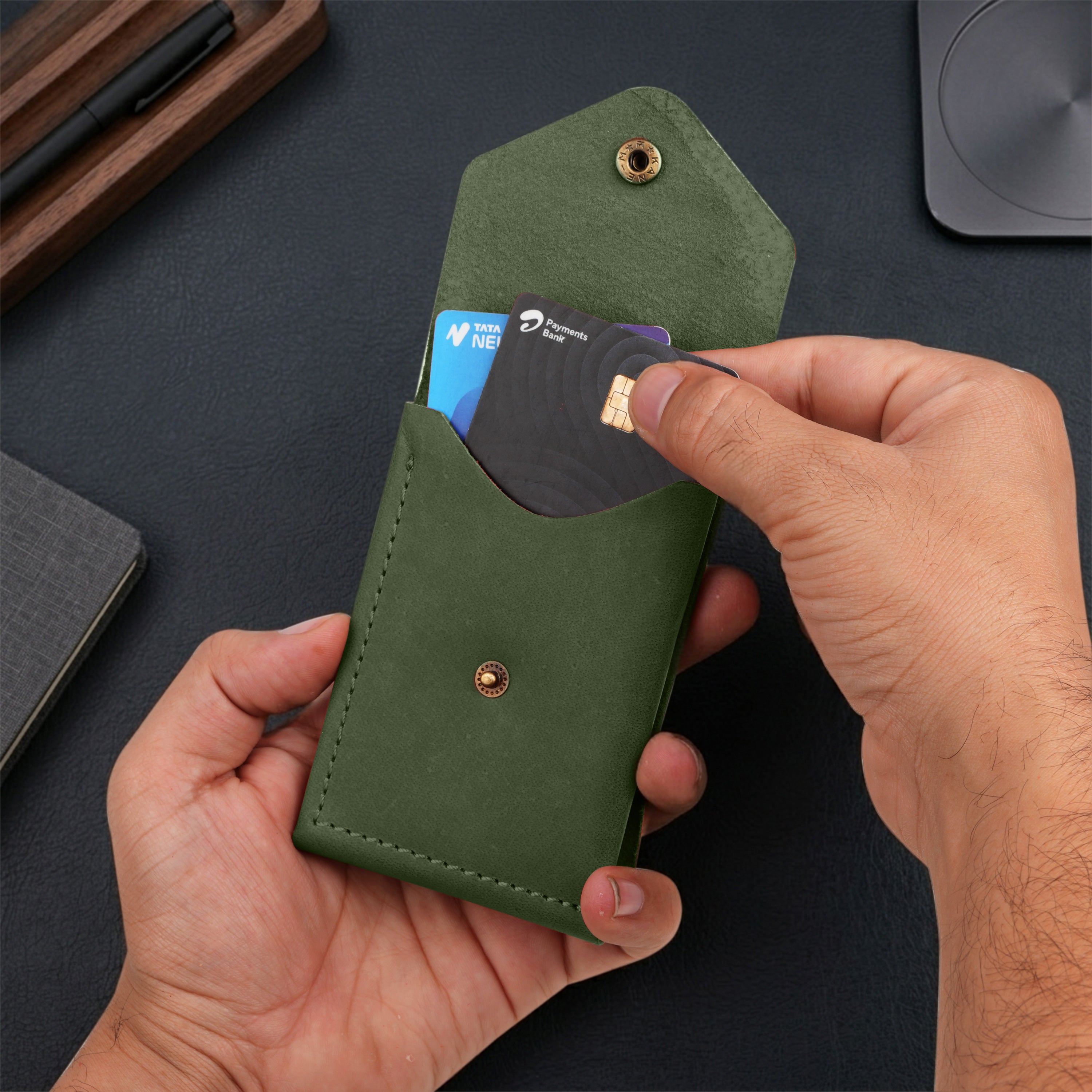 Flip 2.0 Genuine Leather Wallet - Dark Green
