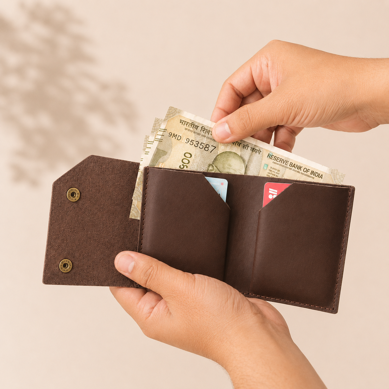 Snapper Minimalist Genuine Leather Wallet - Dark Brown