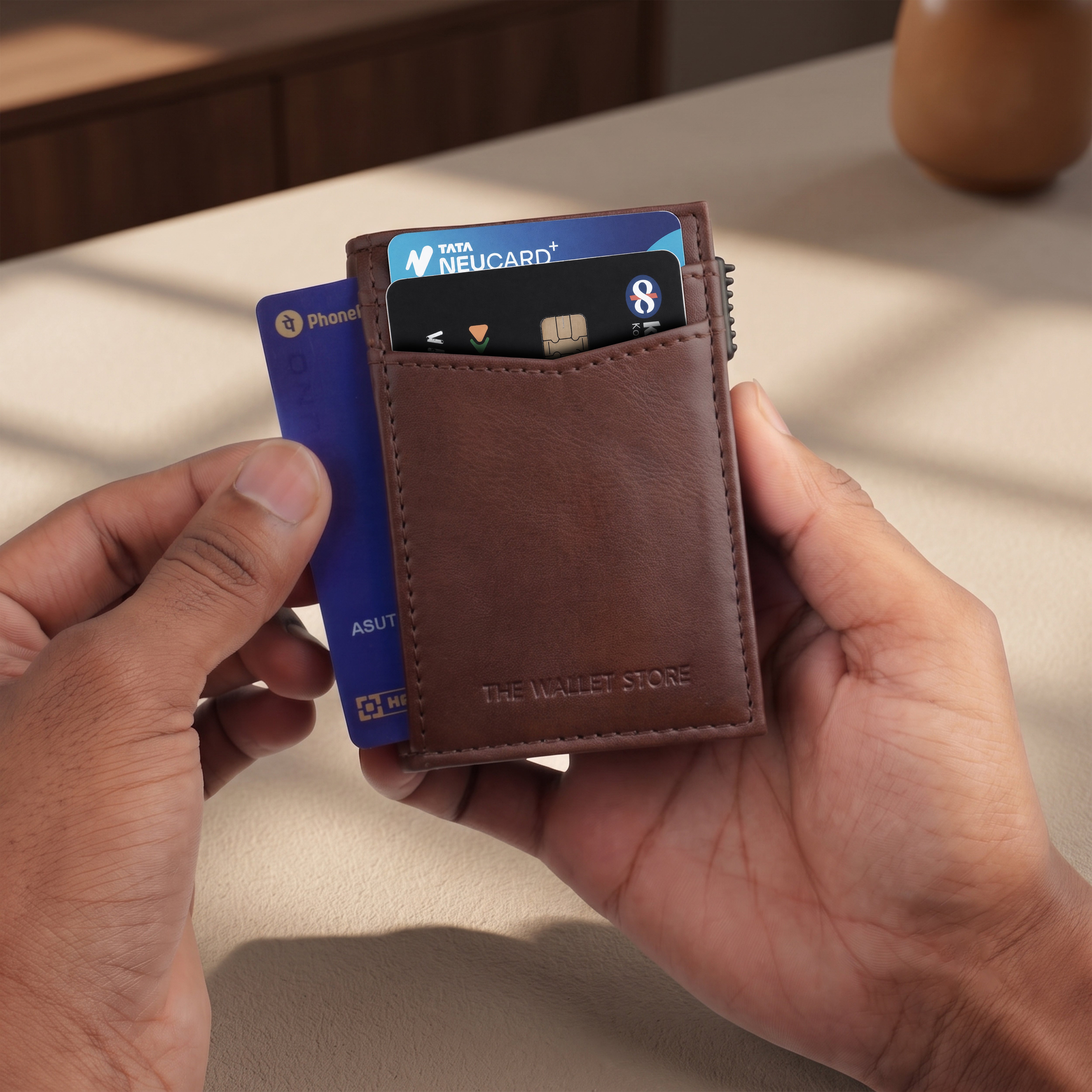 Aero Vault 2.0 RFID Protected Pop-Up Cardholder - Brown
