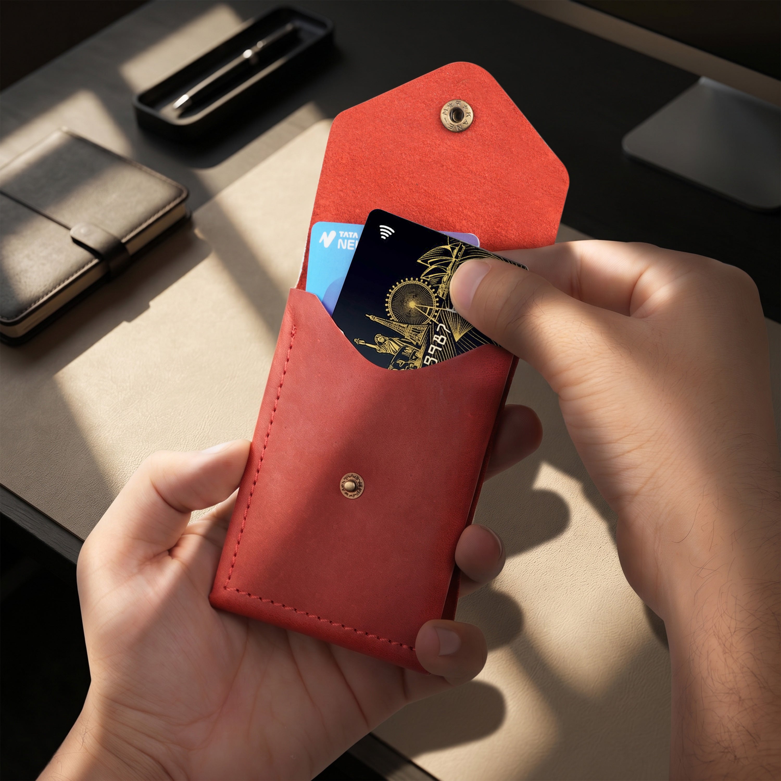 Flip 2.0 Genuine Leather Wallet - Red