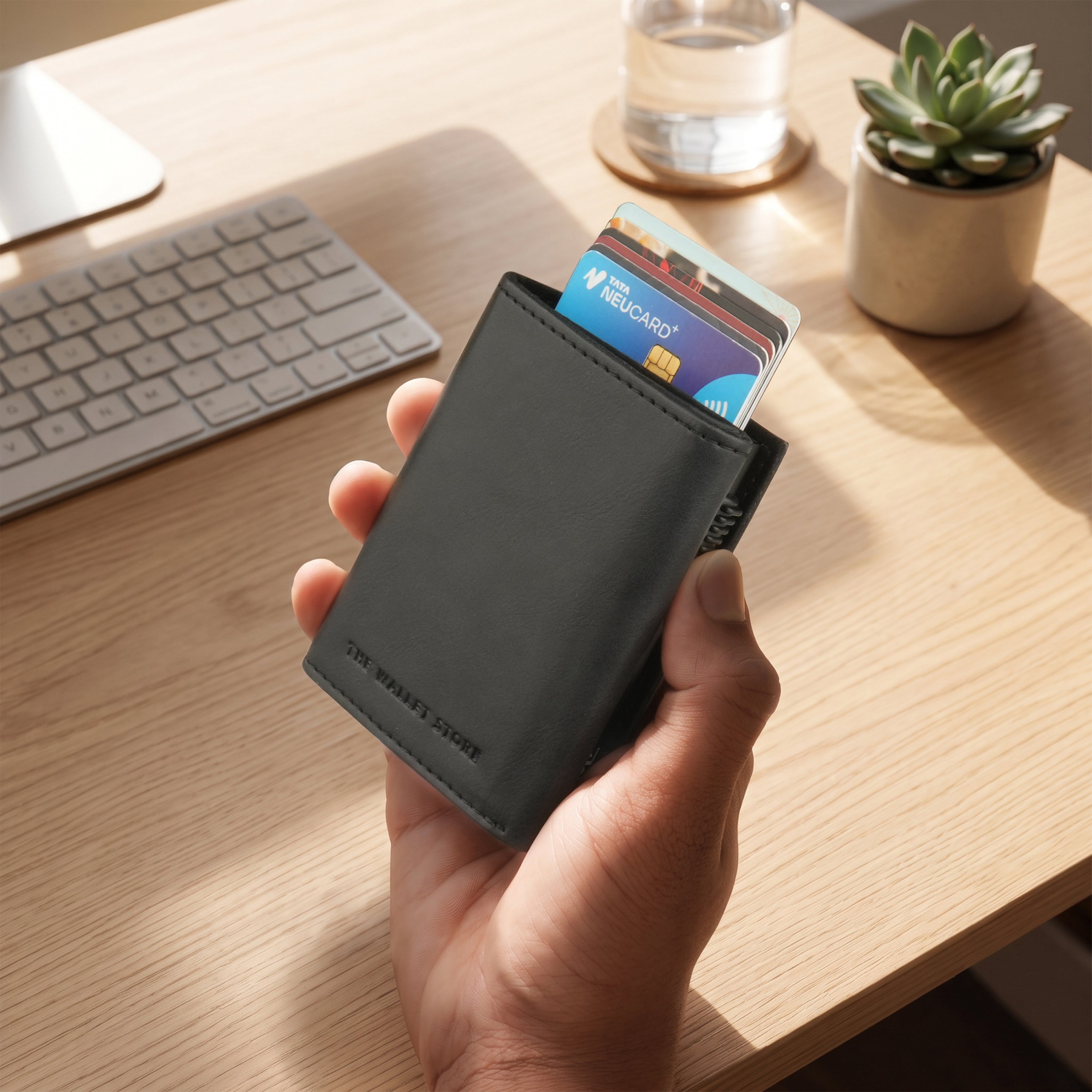 Crest RFID Protected Wallet Cardholder - Black