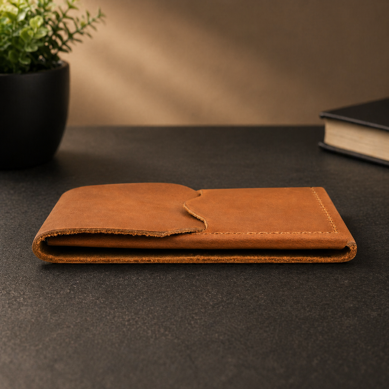 Urban Flip Genuine Leather Wallet - Tan