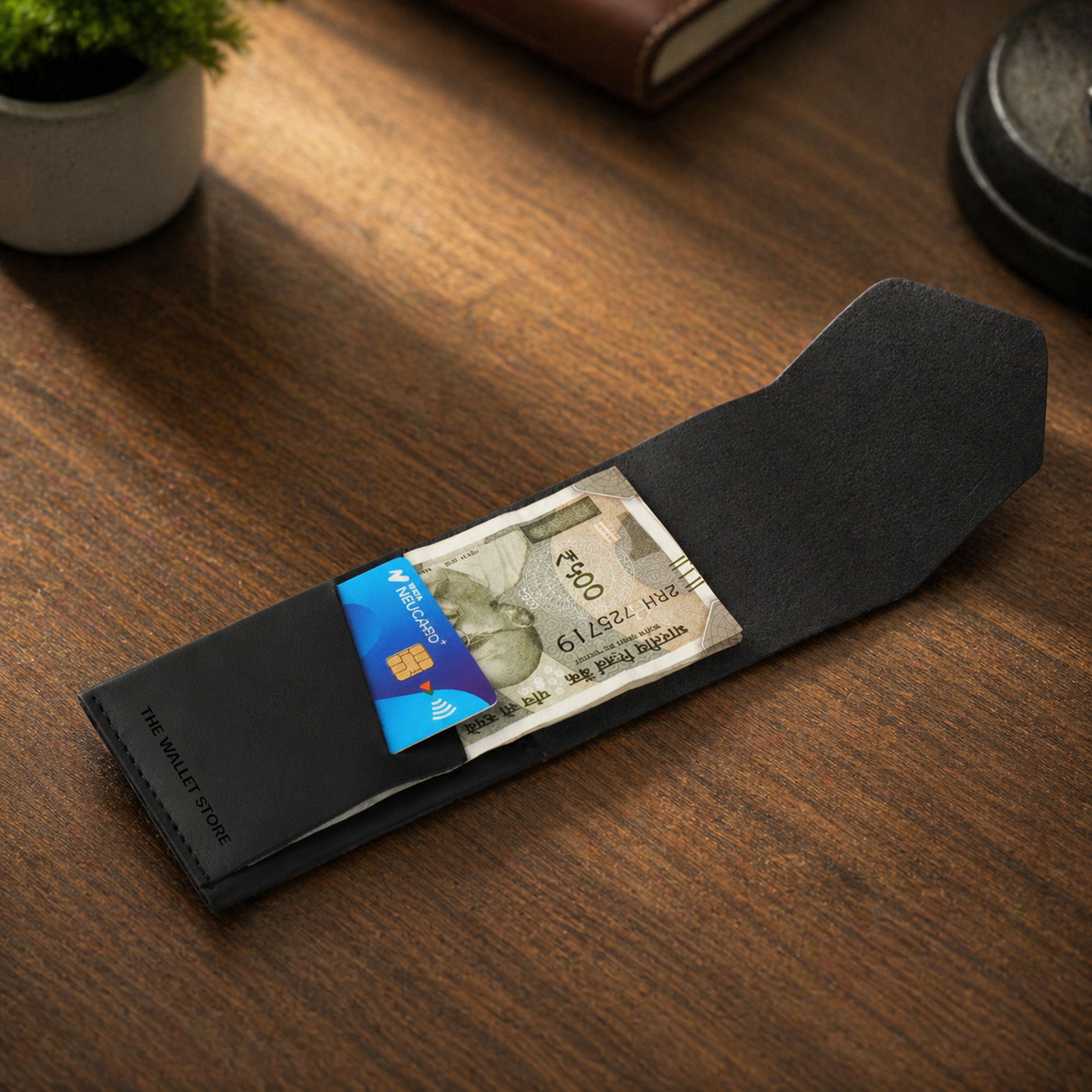 Urban Flip Genuine Leather Wallet - Black