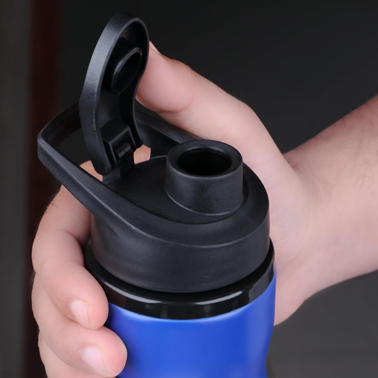 Personalized Neon Stainless Steel Sipper Water Bottle - Blue