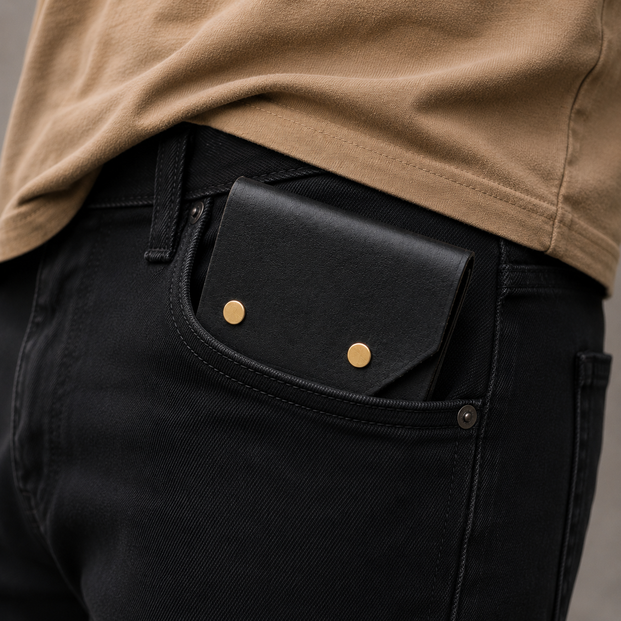 Snapper Minimalist Genuine Leather Wallet - Black