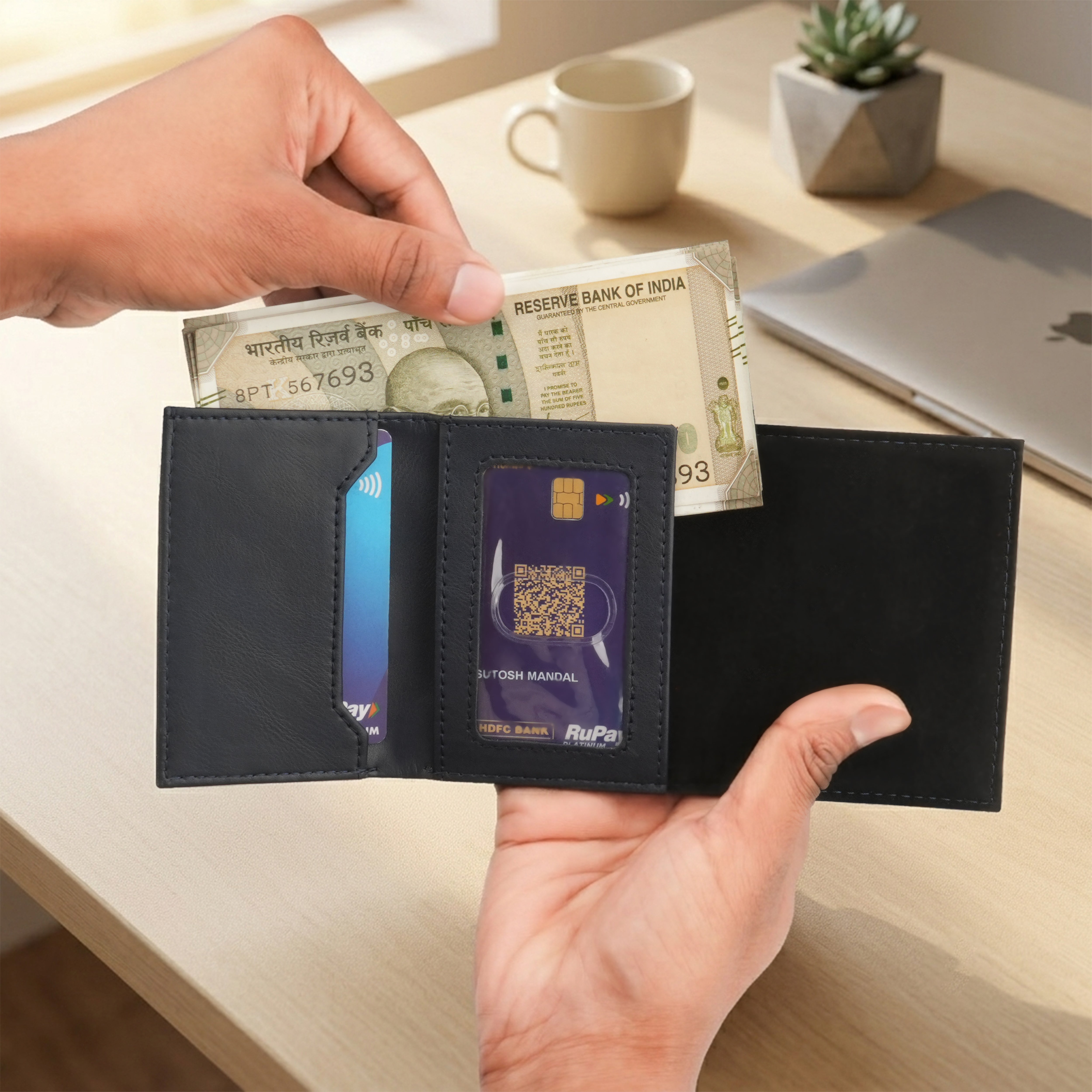 Crest RFID Protected Wallet Cardholder - Blue