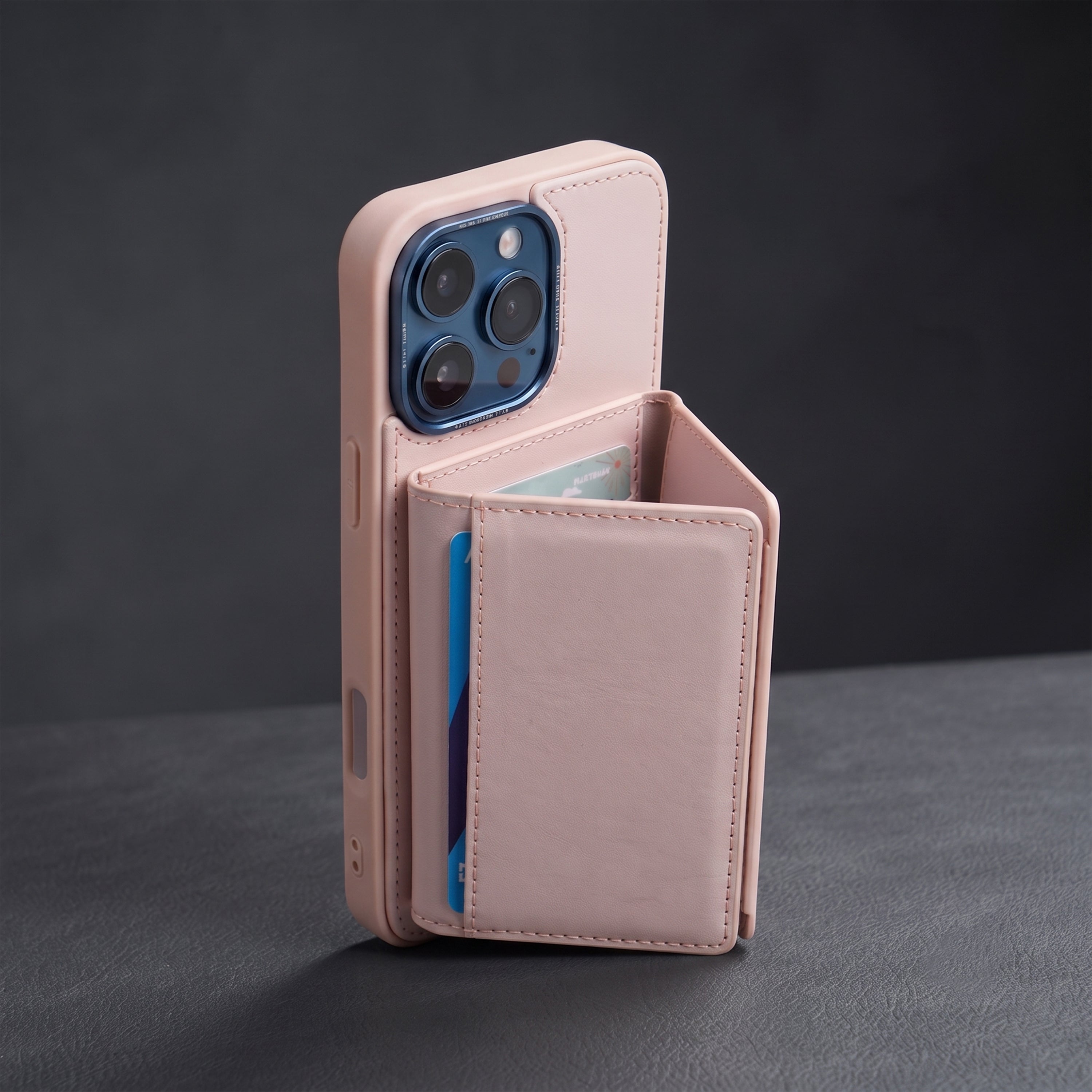 iPhone 16 Pro Max Magnetic Case with Detachable Cardholder - Pink