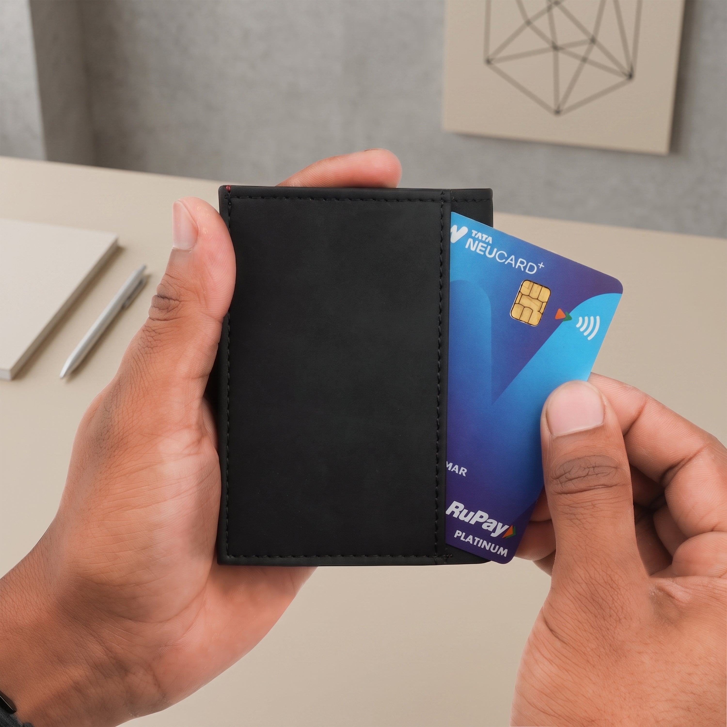 SlideX Neo RFID-Protected Dual Color Wallet Cardholder - Black & Red
