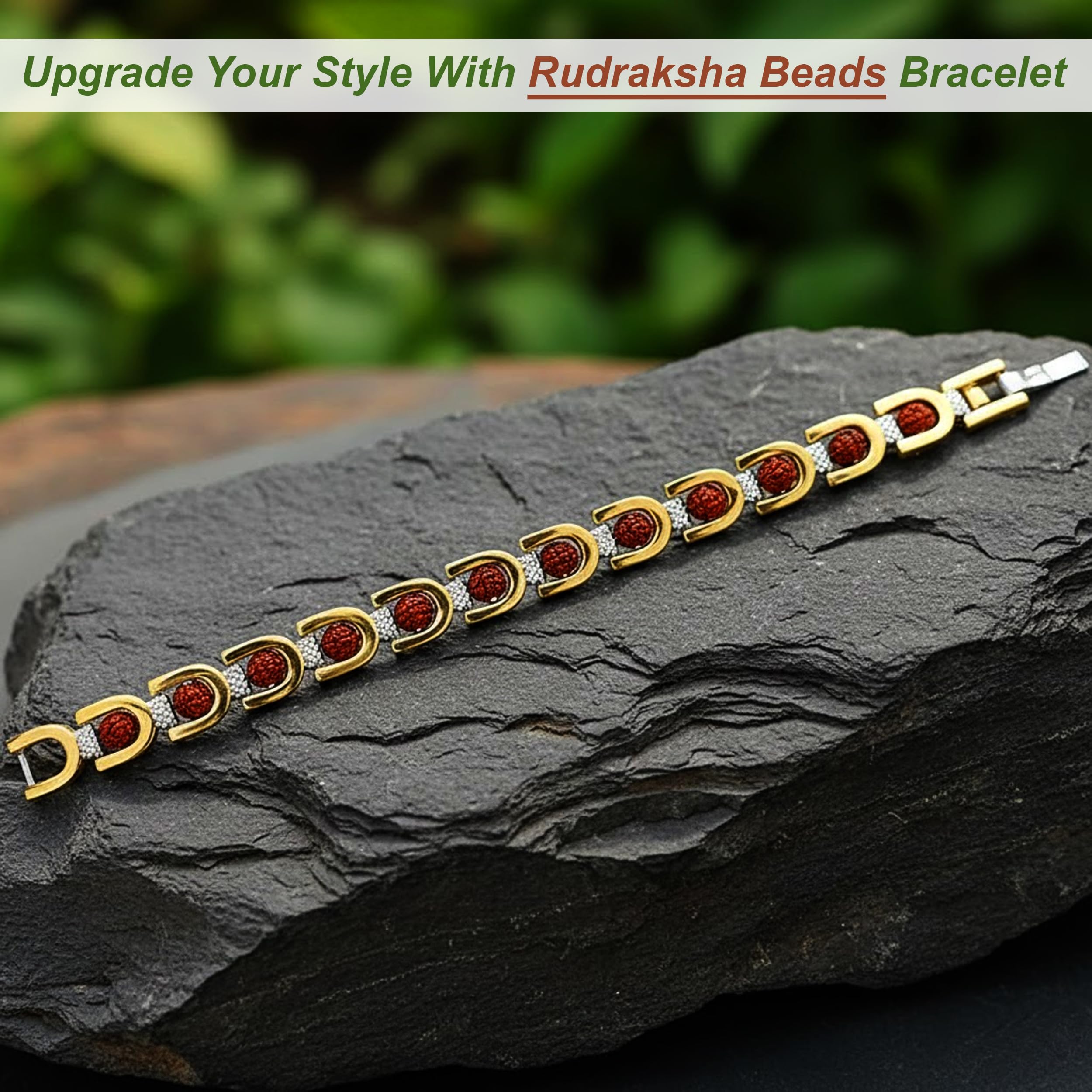 Royale Rudraksh Gold Plated Bracelet Rakhi
