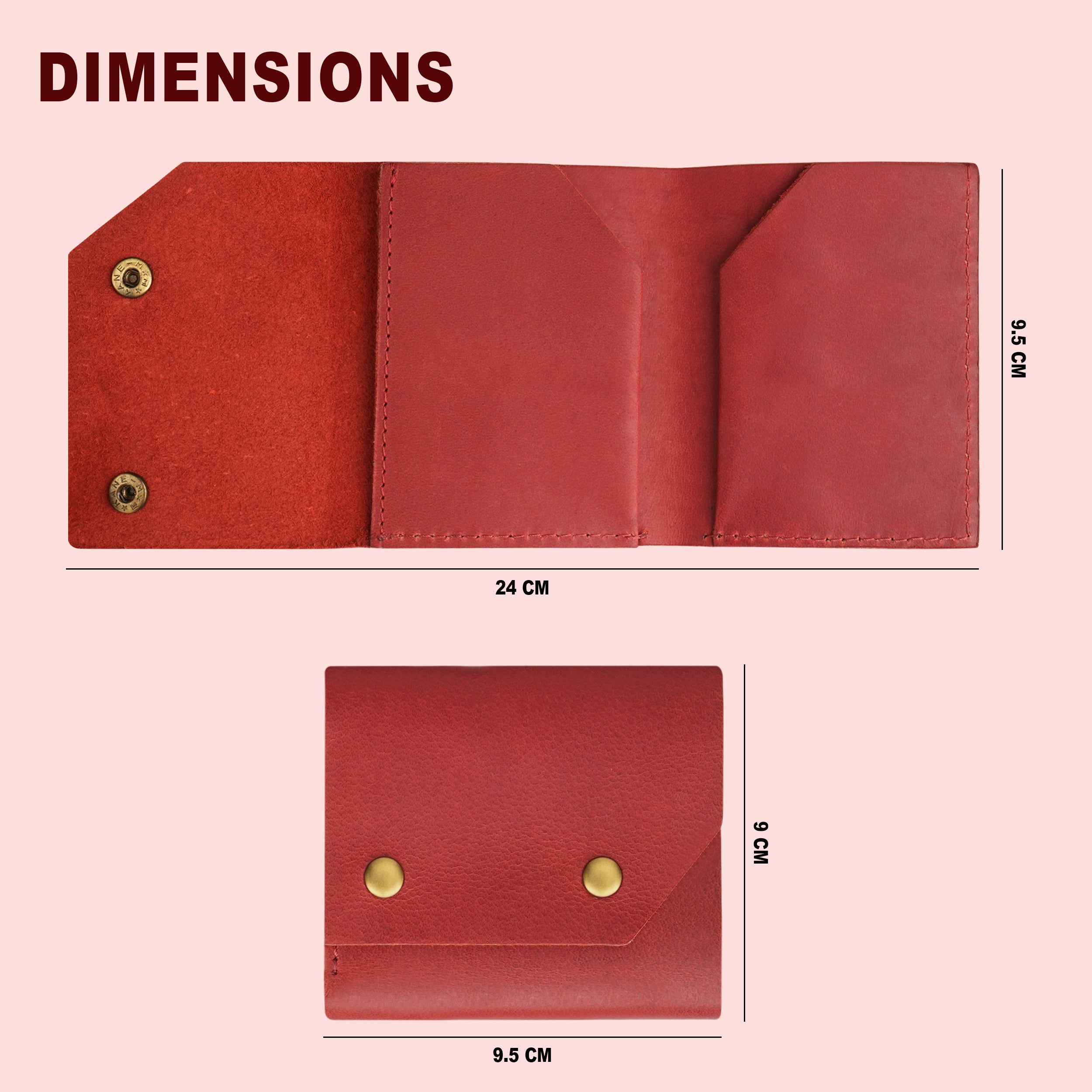 Snapper Minimalist Genuine Leather Wallet - Red