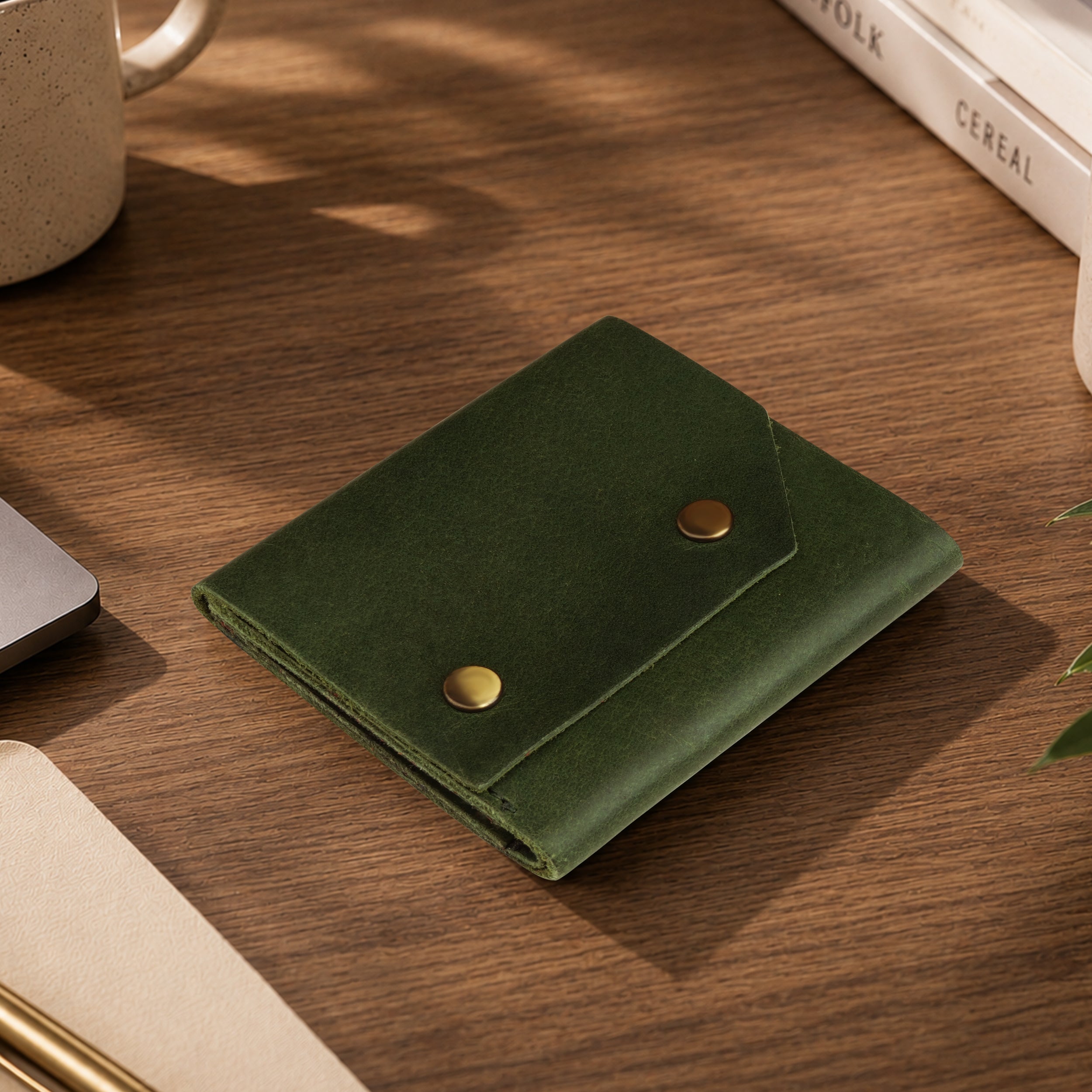 Snapper Minimalist Genuine Leather Wallet - Dark Green