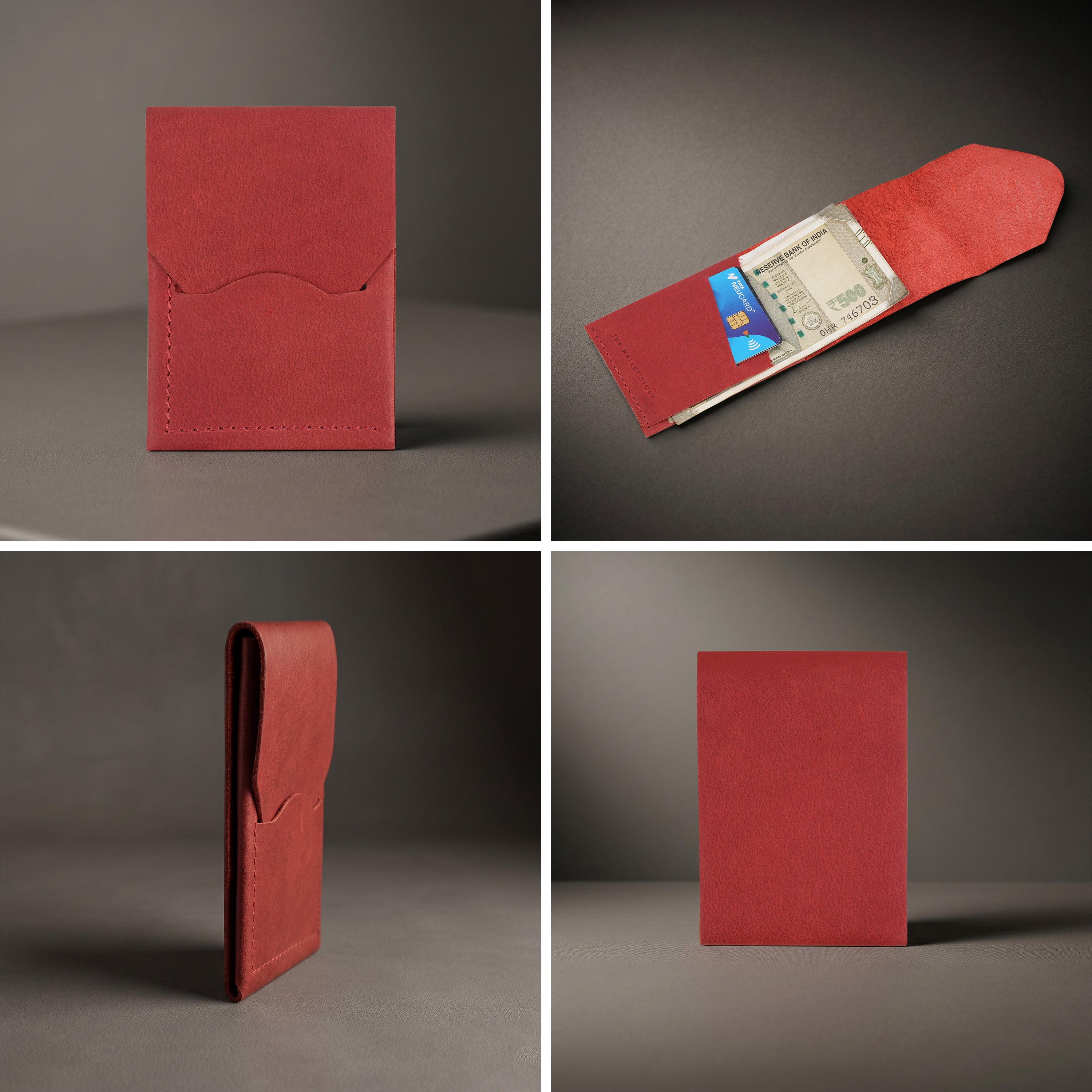 Urban Flip Genuine Leather Wallet - Red